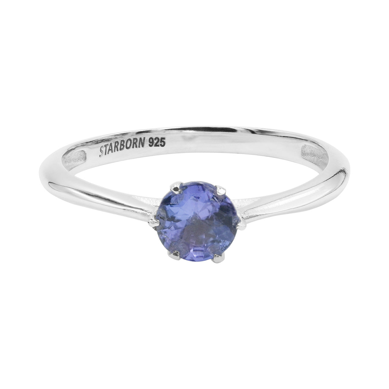 Starborn Tanzanite Prong Set Ring in Sterling Silver