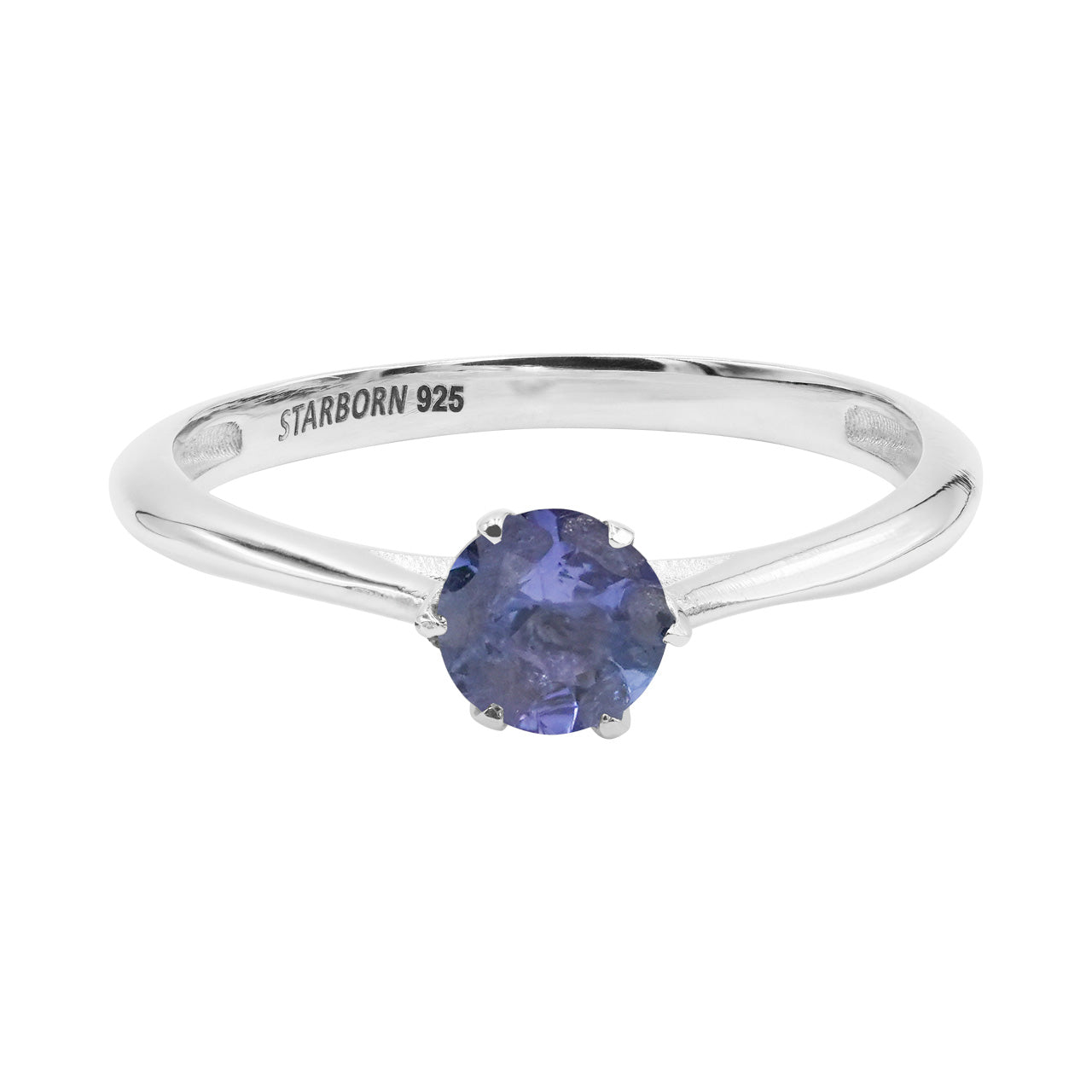 Starborn Tanzanite Prong Set Ring in Sterling Silver