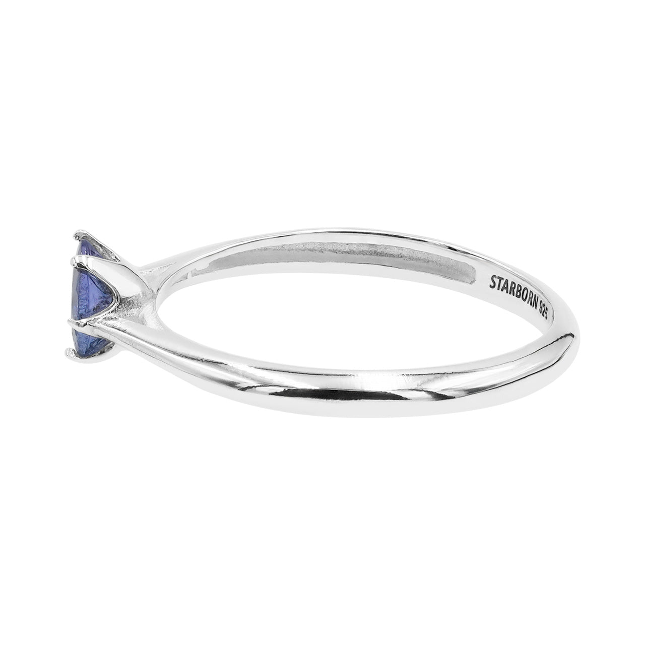 Starborn Tanzanite Prong Set Ring in Sterling Silver