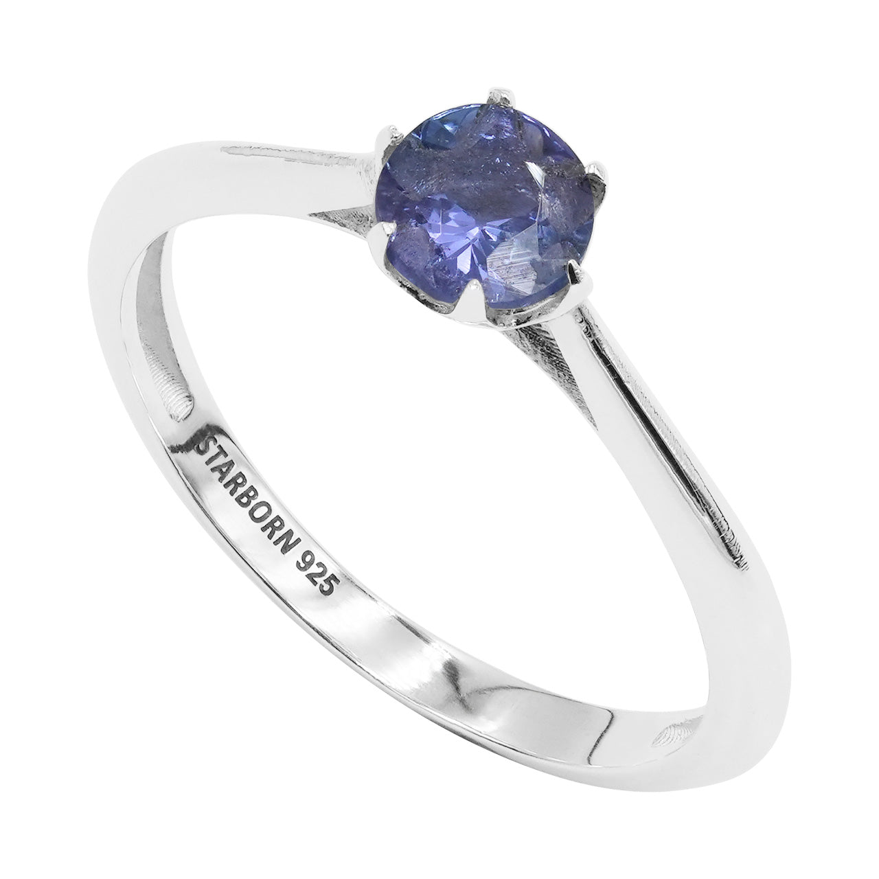 Starborn Tanzanite Prong Set Ring in Sterling Silver