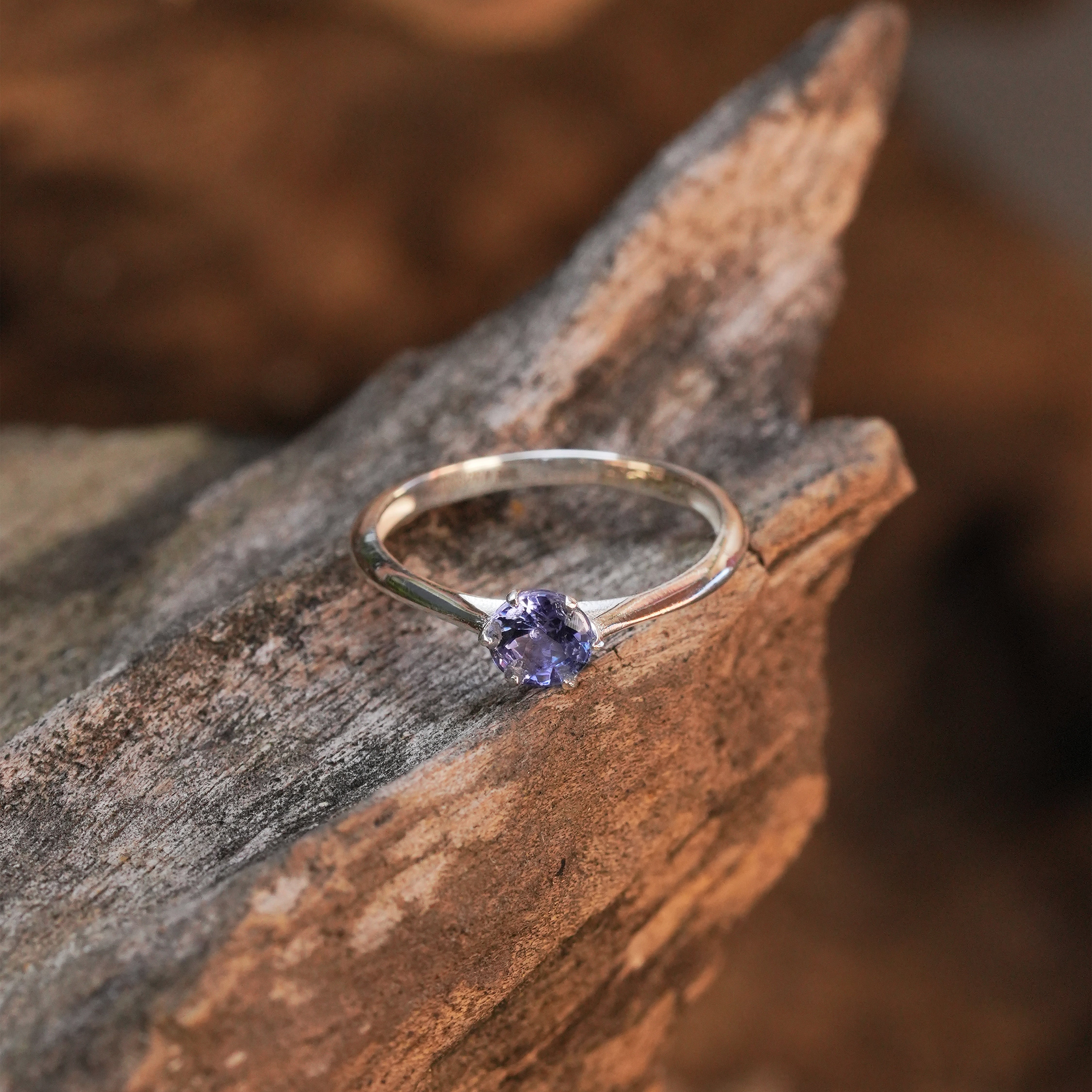 Starborn Tanzanite Prong Set Ring in Sterling Silver