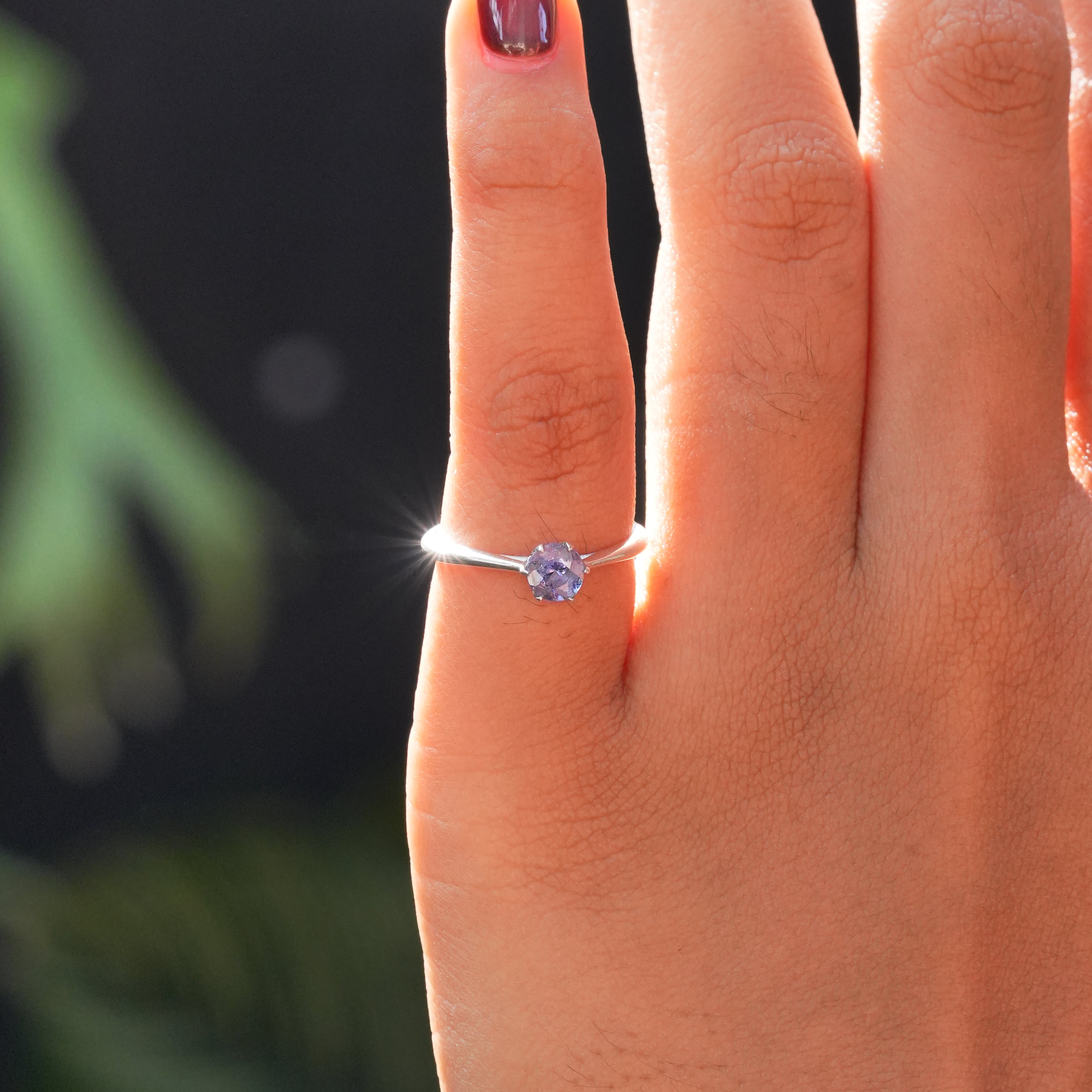 Starborn Tanzanite Prong Set Ring in Sterling Silver