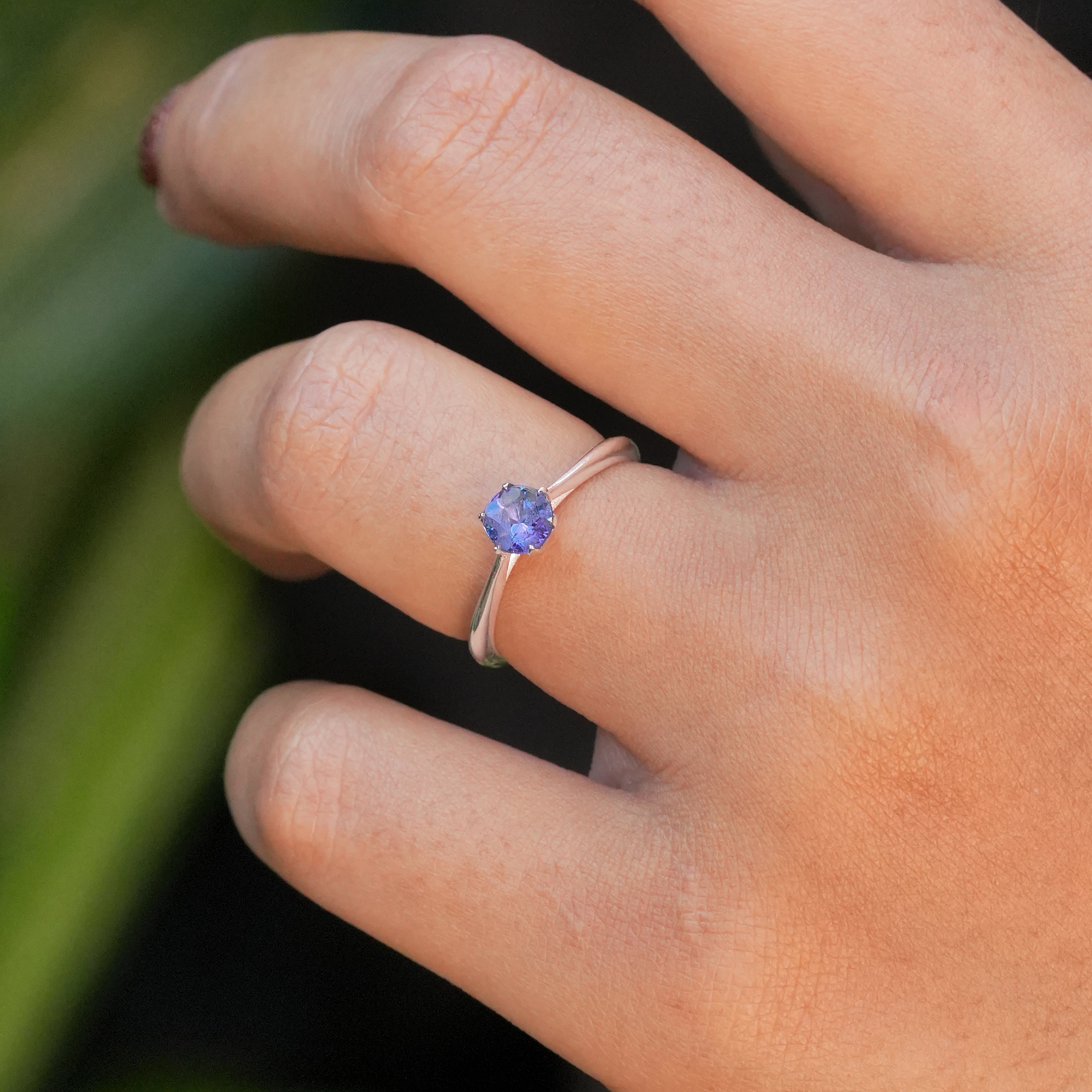 Starborn Tanzanite Prong Set Ring in Sterling Silver