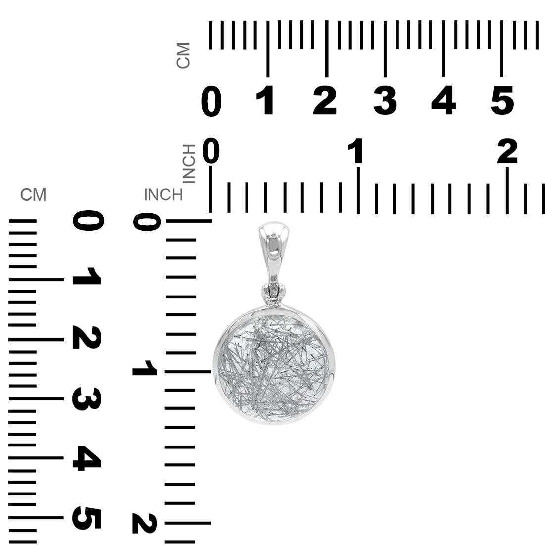 Starborn Silvery Tourmalinated Quartz Pendant in Sterling Silver