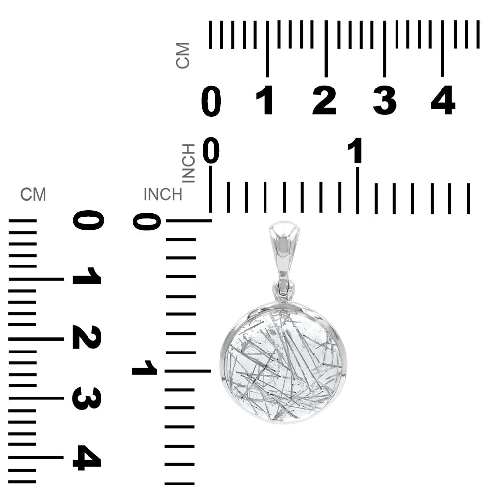 Starborn Silvery Tourmalinated Quartz Pendant in Sterling Silver