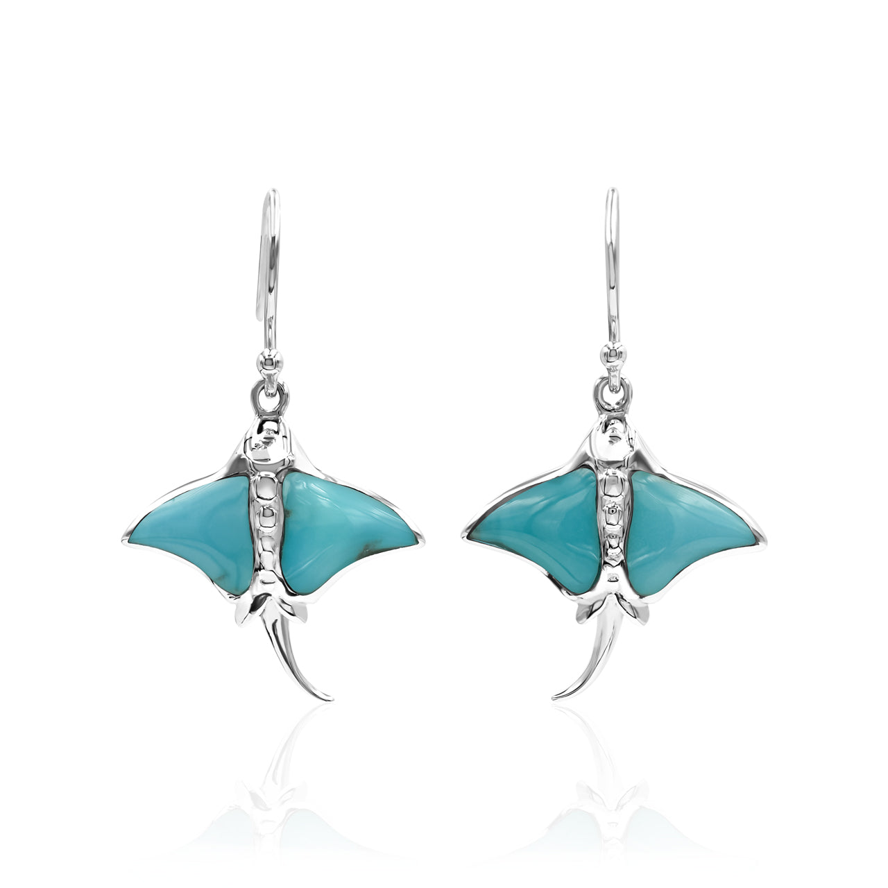 Starborn Gemstone Manta Ray Earrings in Sterling Silver