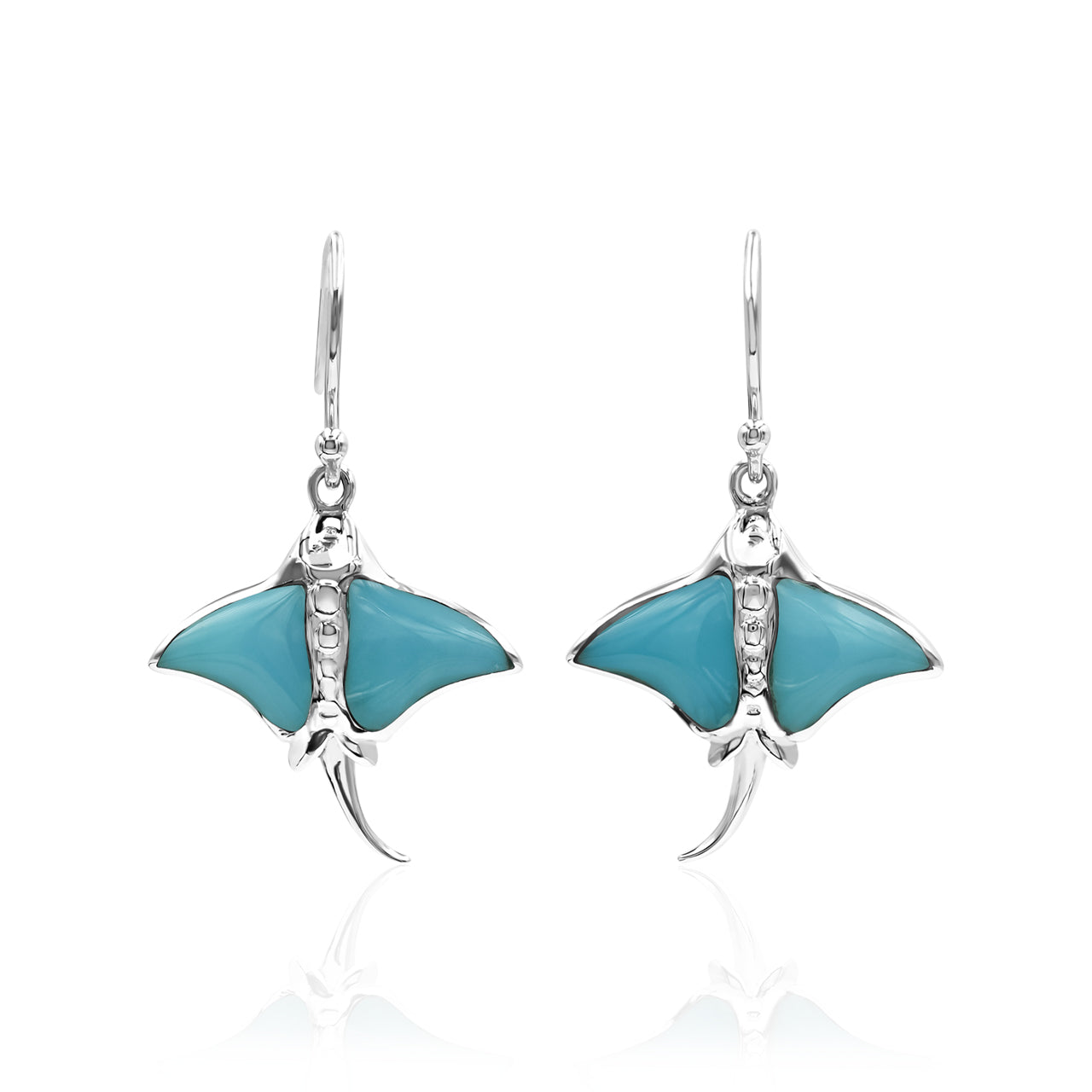 Starborn Gemstone Manta Ray Earrings in Sterling Silver