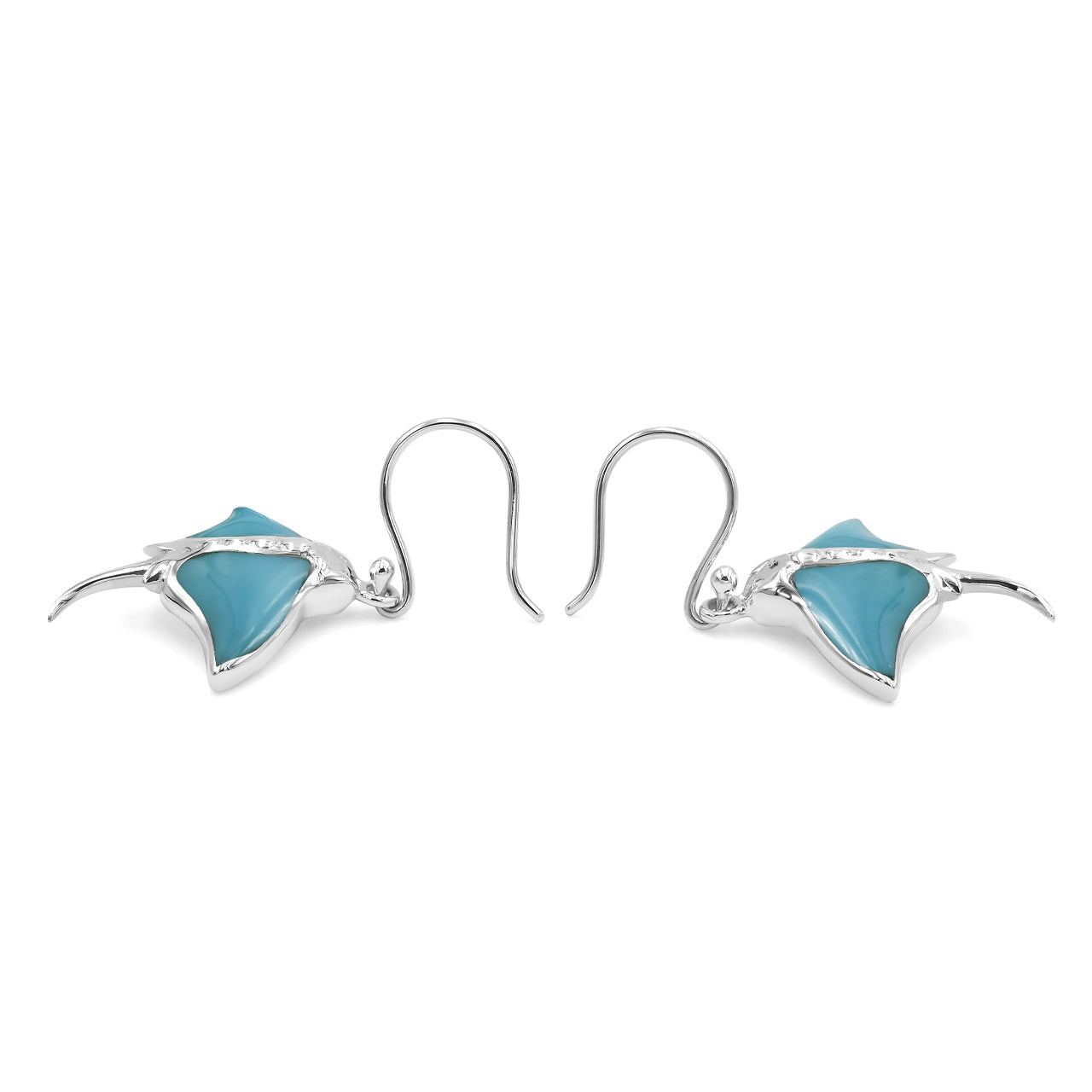 Starborn Gemstone Manta Ray Earrings in Sterling Silver
