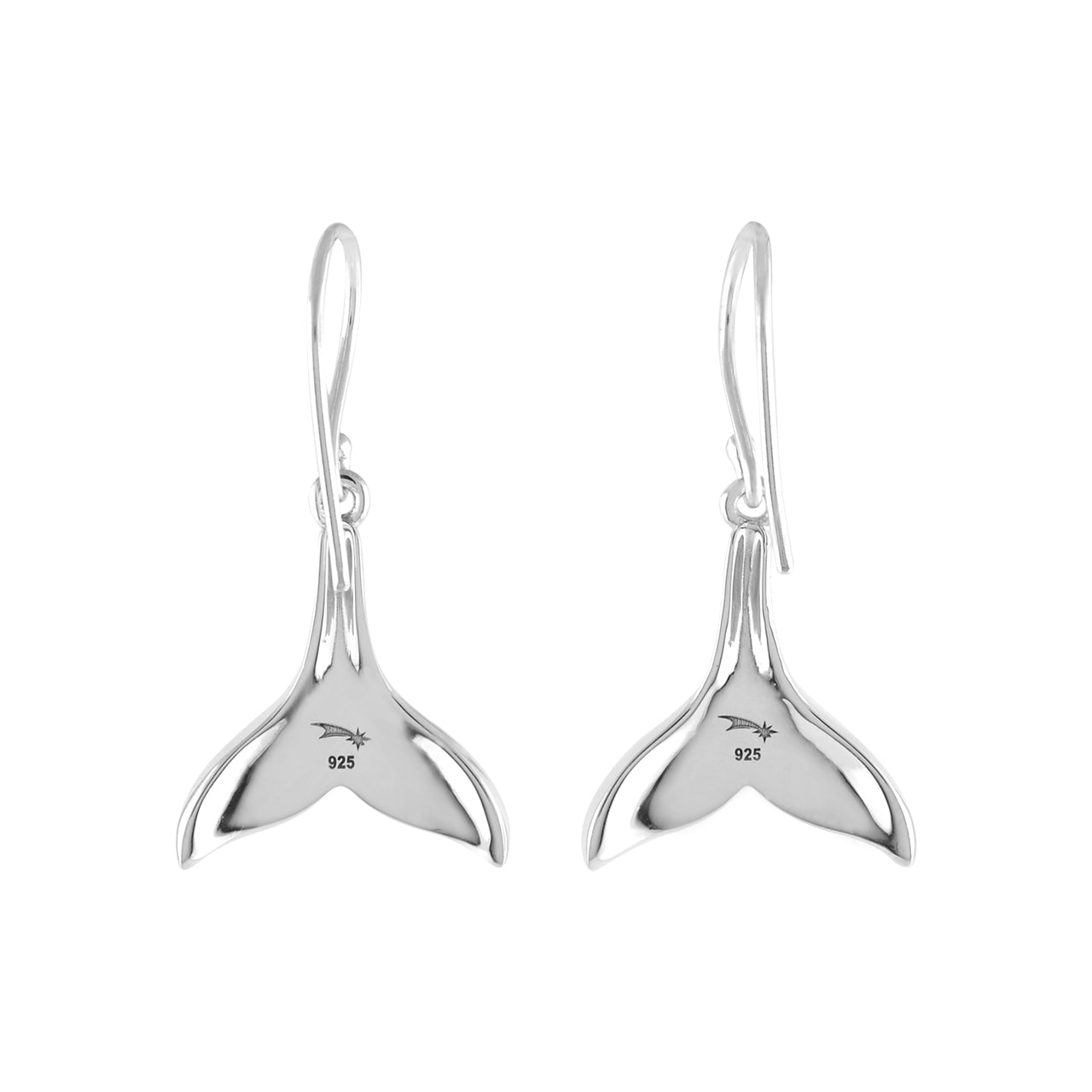 Starborn Turquoise Whale Tail Earrings in Sterling Silver