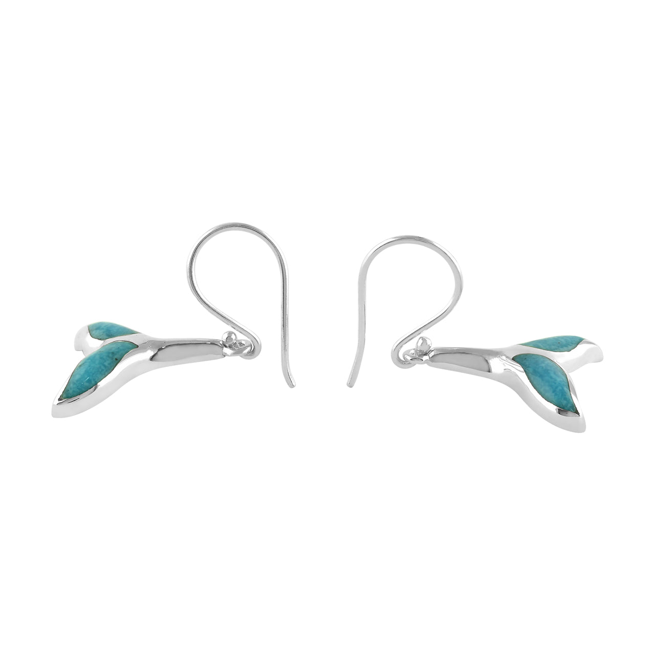 Starborn Turquoise Whale Tail Earrings in Sterling Silver