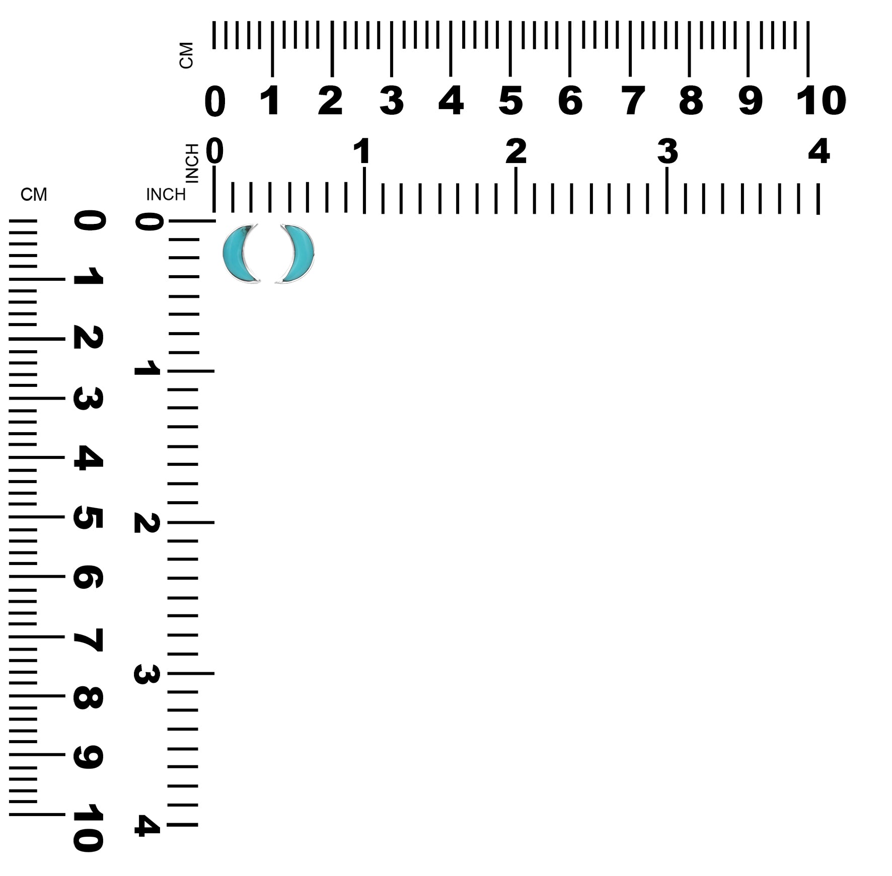 Aretes estilo poste con forma de luna creciente de Starborn en plata de ley