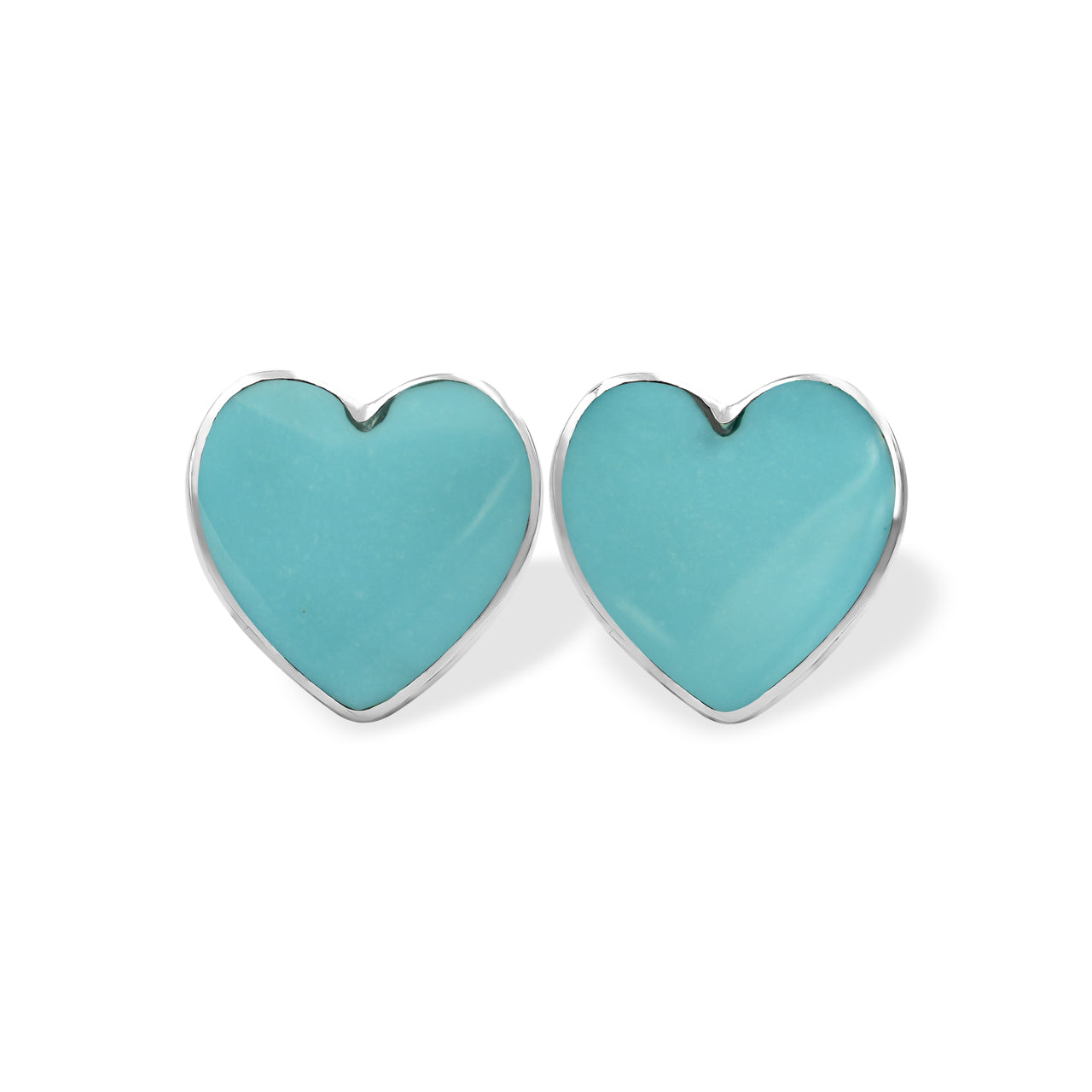 Pendientes de estilo poste de plata esterlina Starborn Heart Turquesa
