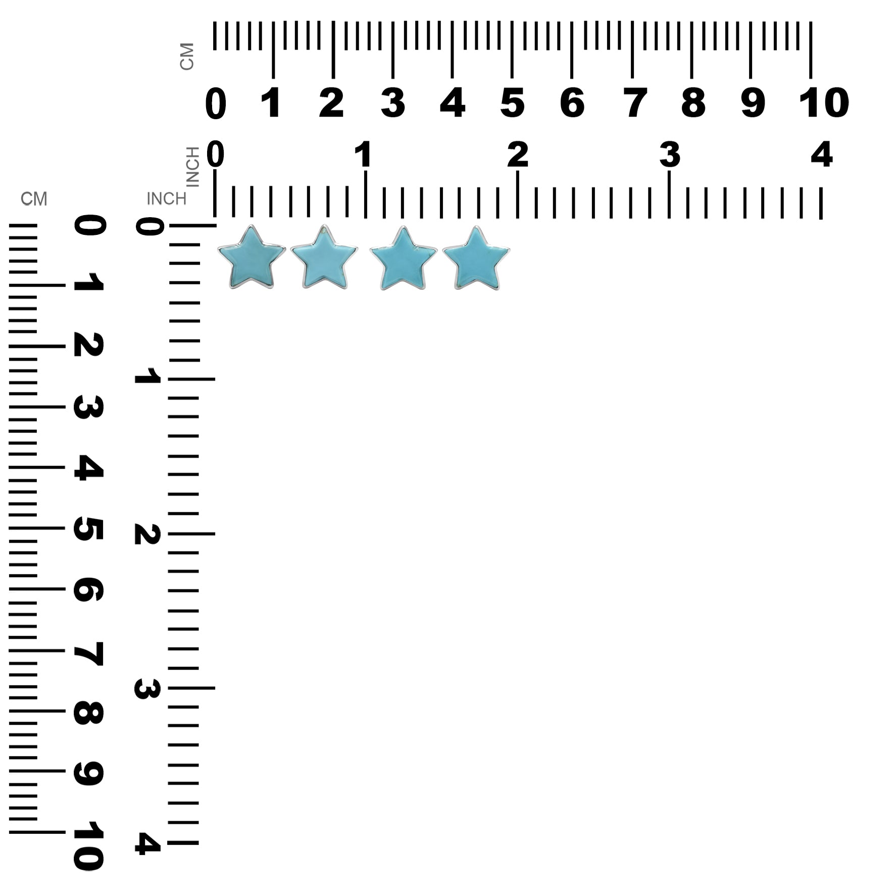 Starborn Turquoise Star Post Earrings in Sterling Silver