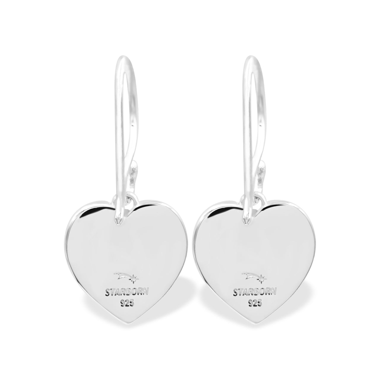 Starborn Gemstones Heart Earrings in Sterling Silver