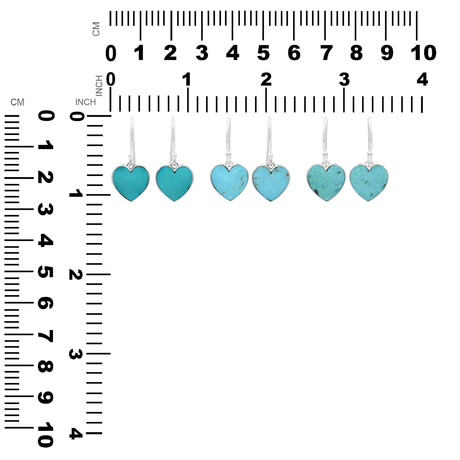 Starborn Gemstones Heart Earrings in Sterling Silver