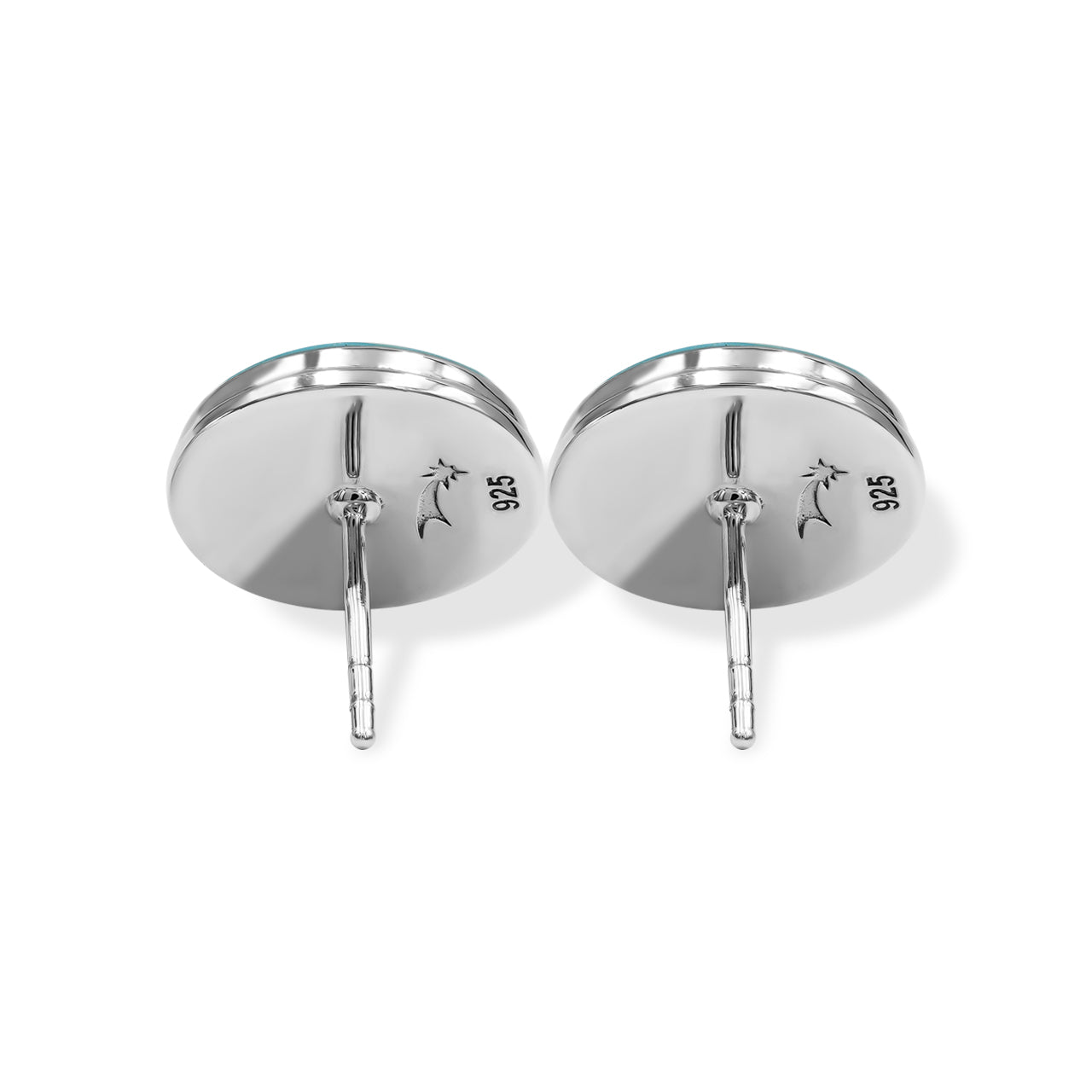 Aretes con forma de poste redondos de 12 mm con doble bisel de Starborn Gemstones en plata de ley 