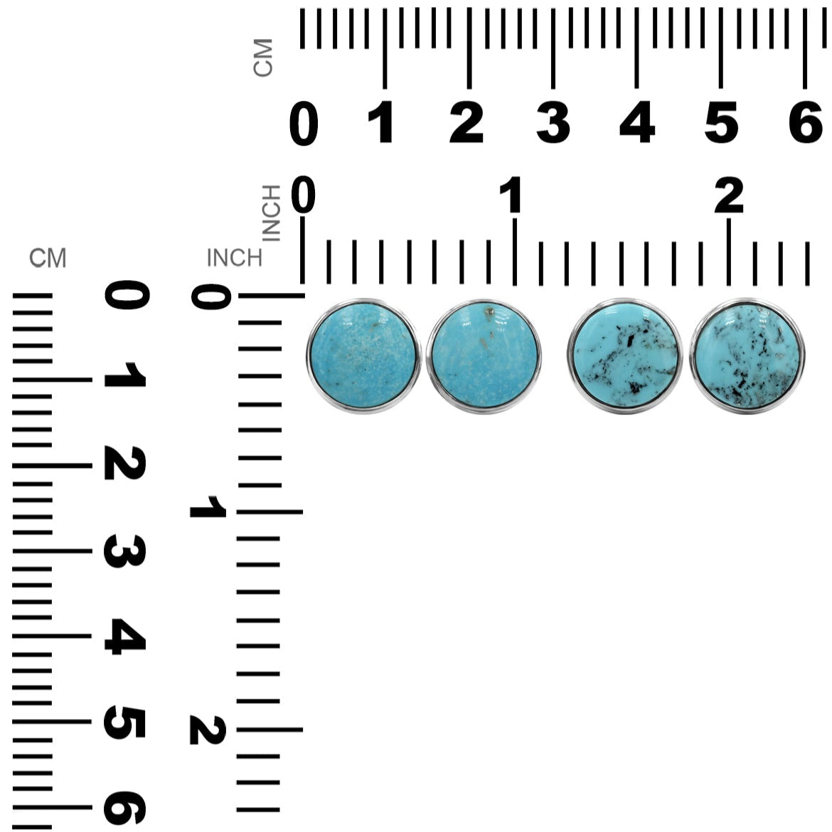 Aretes con forma de poste redondos de 12 mm con doble bisel de Starborn Gemstones en plata de ley 