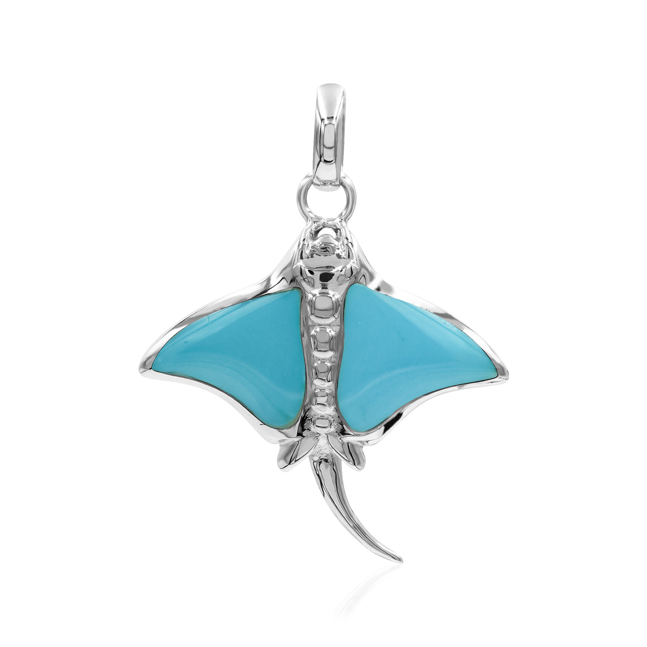 Starborn Manta Ray Gemstone Pendant in Sterling Silver