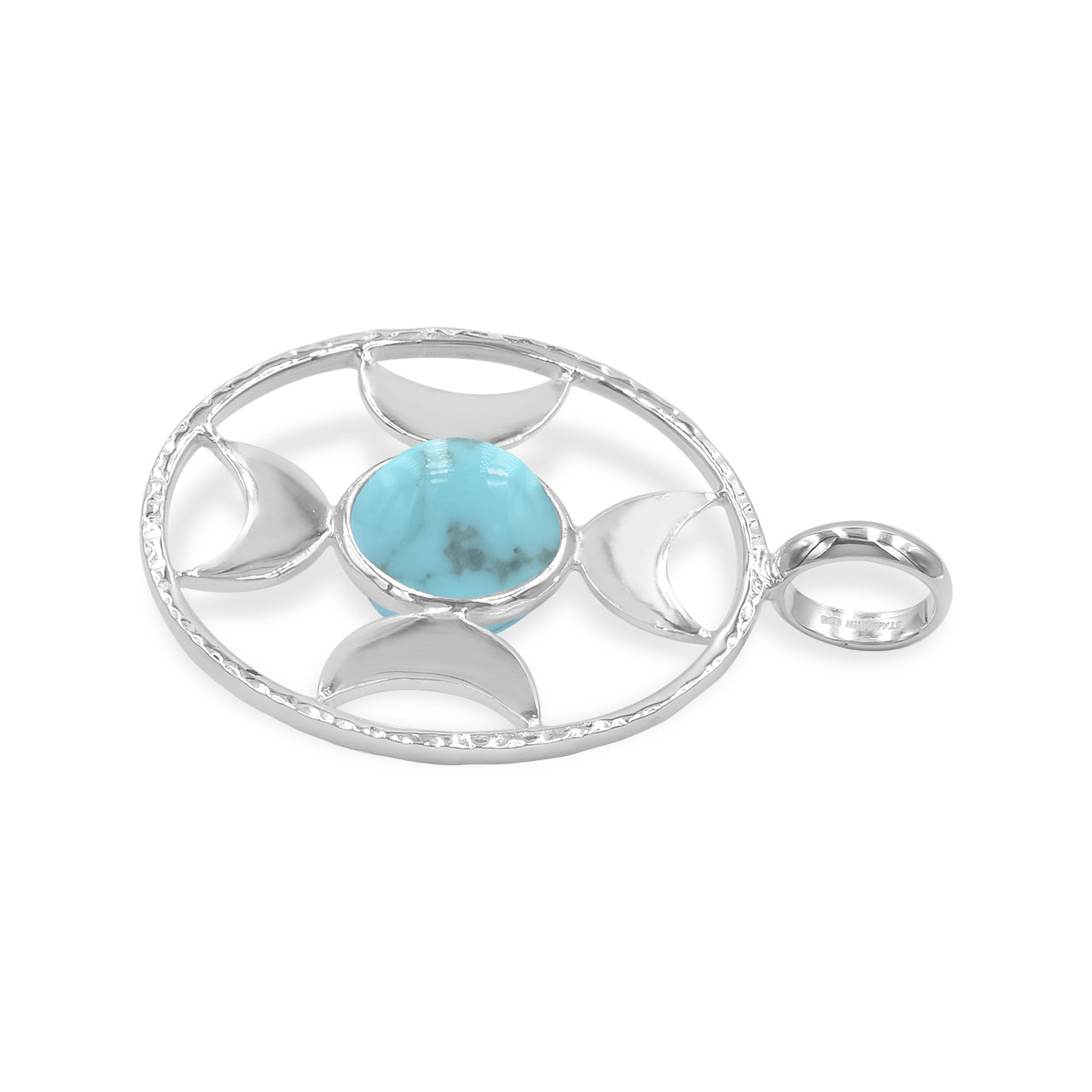 Colgante con esfera de luna creciente direccional Starborn (grande) en plata de ley