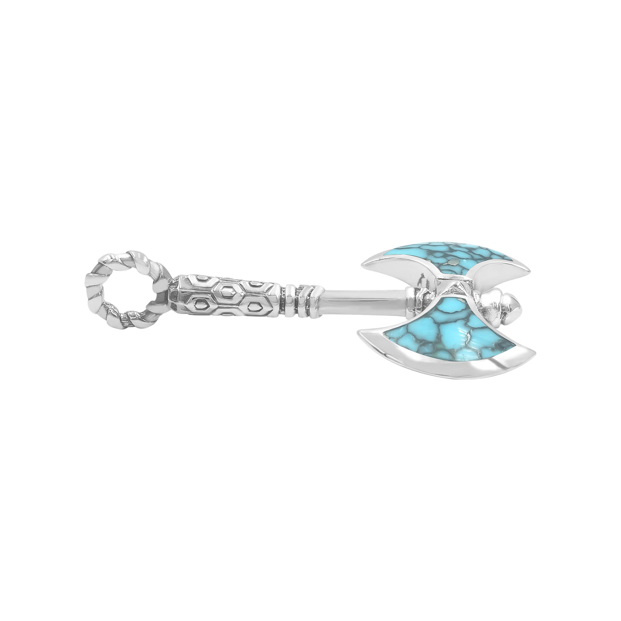 Starborn Gemstone Battle Axe Pendant in Sterling Silver