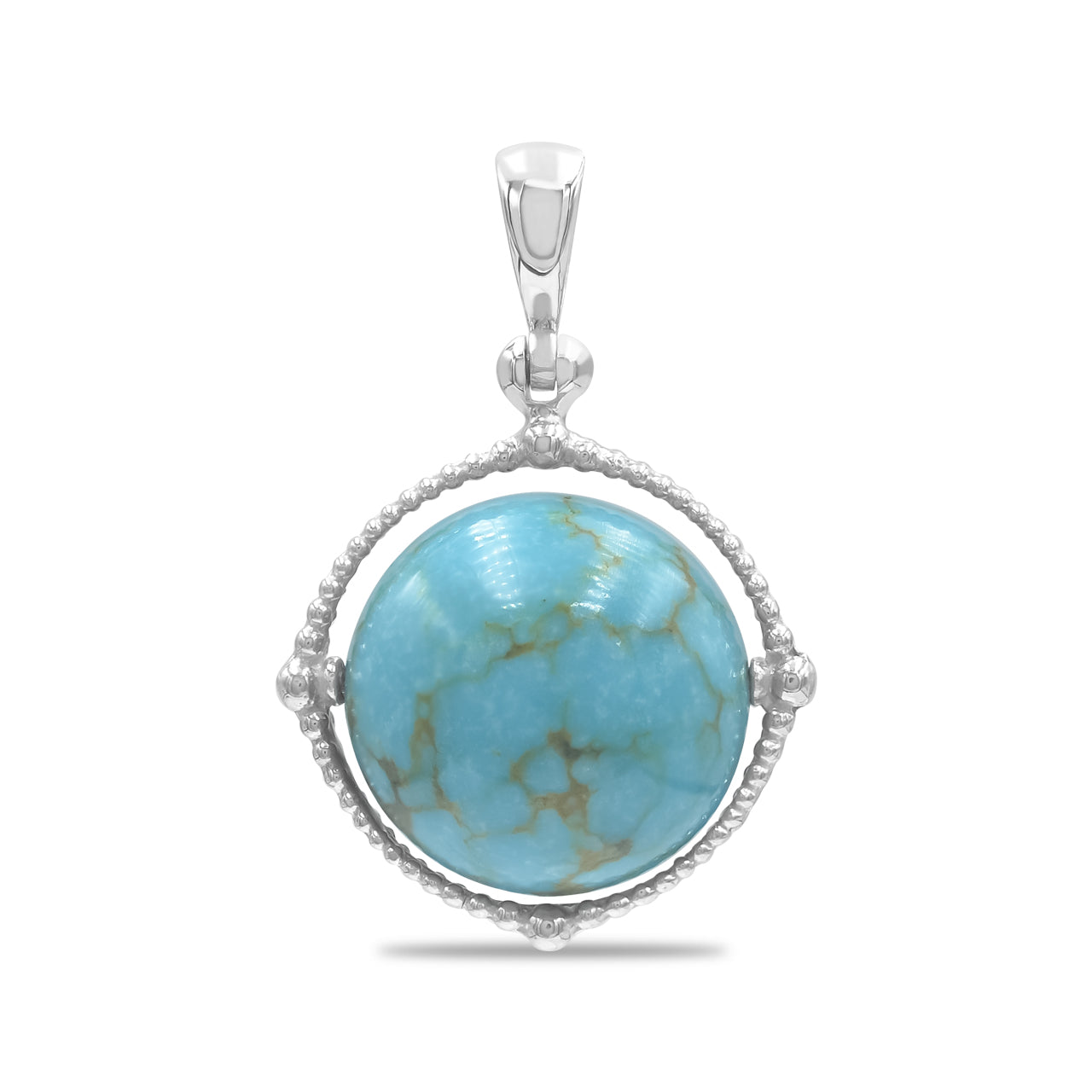 Colgante de esfera táctil giratoria con piedras preciosas Starborn en plata de ley