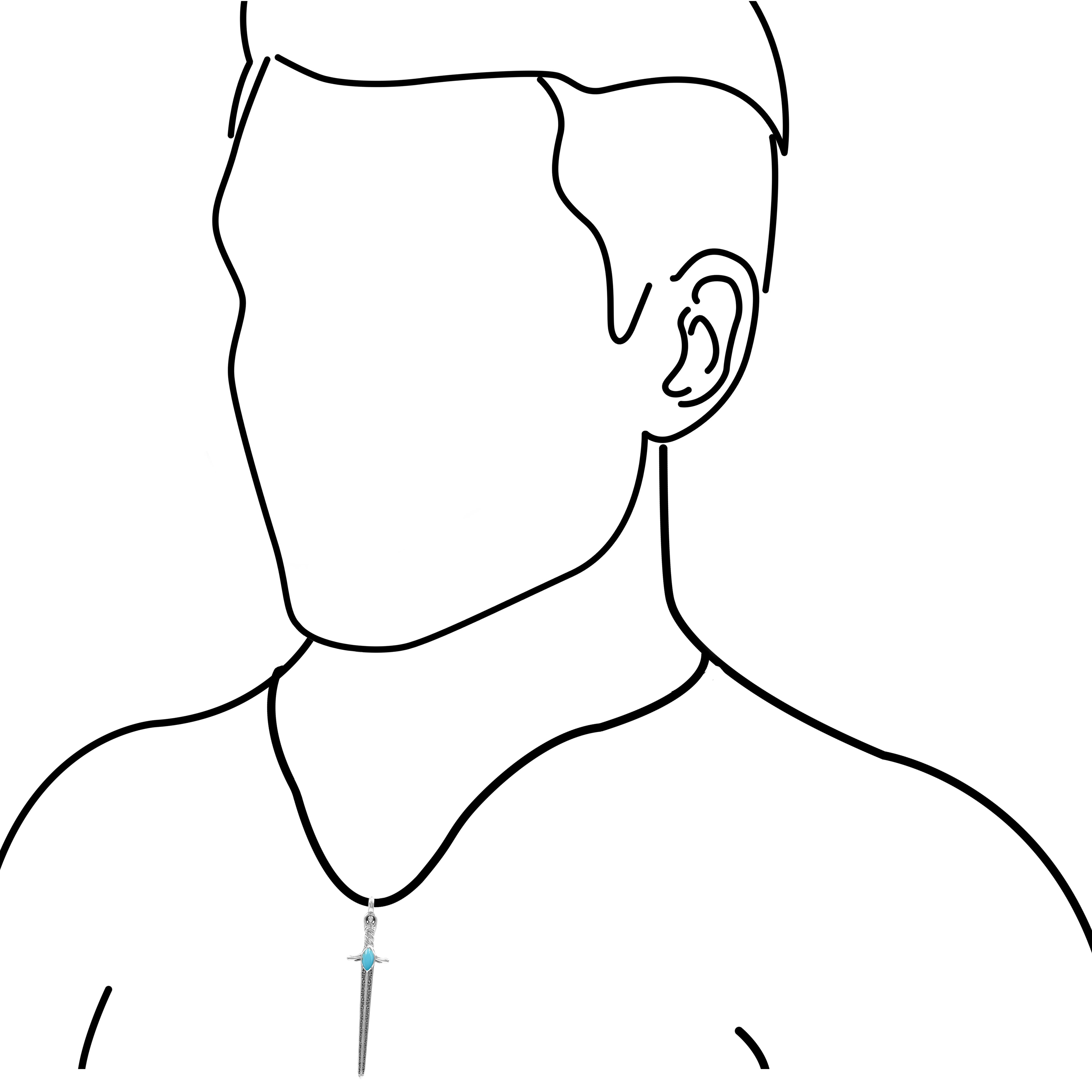 Starborn Sleeping Beauty Turquoise Sword Pendant in Sterling Silver