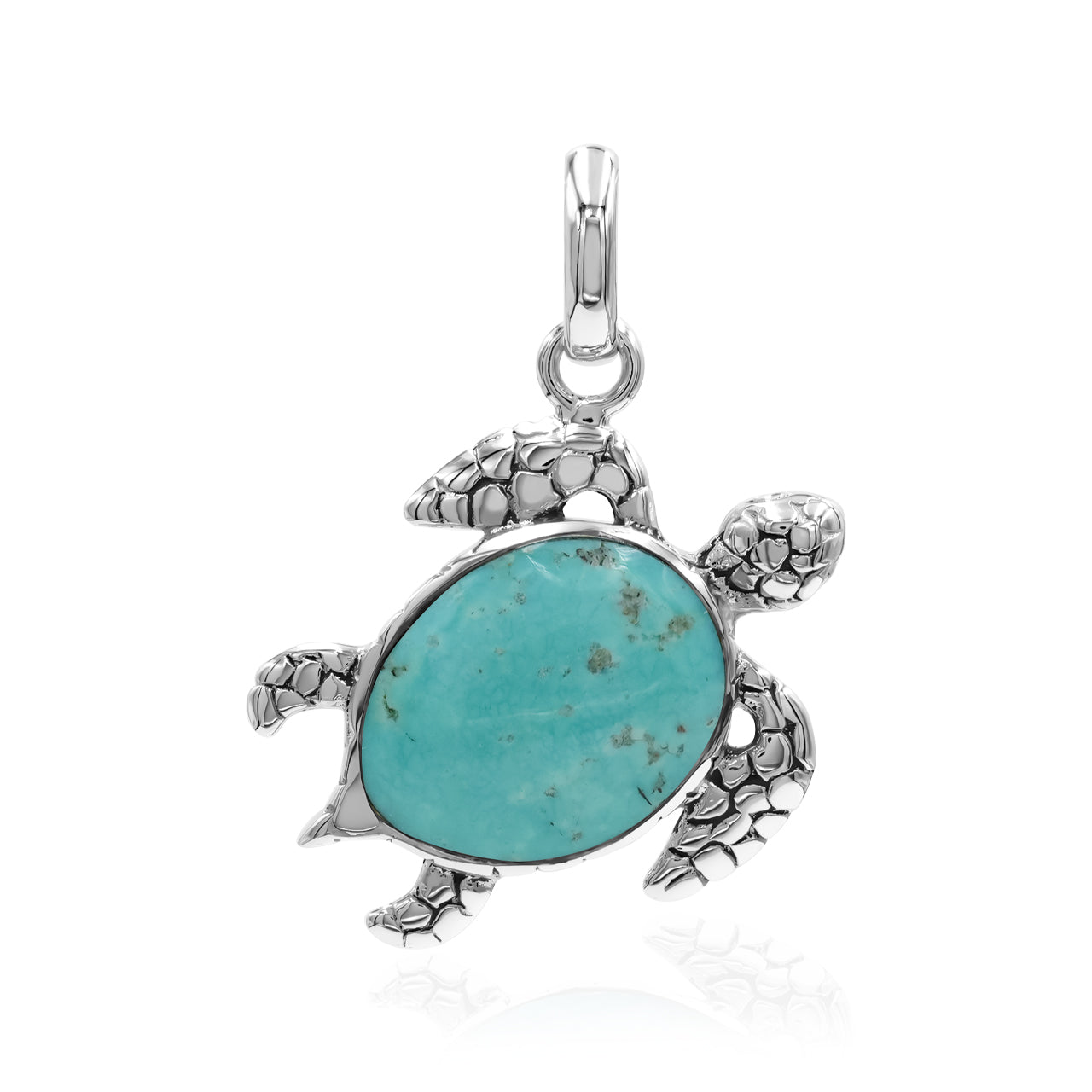 Starborn Swimming Sea Turtle Pendant in Fine Sterling Silver