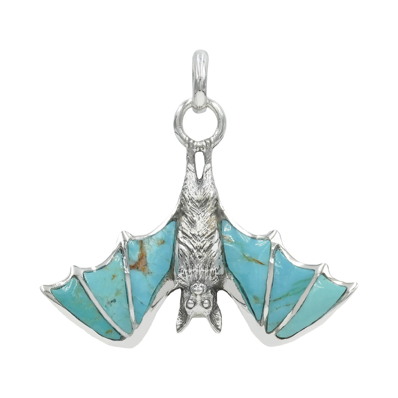 Colgante de murciélago Starborn Turquoise en plata de ley