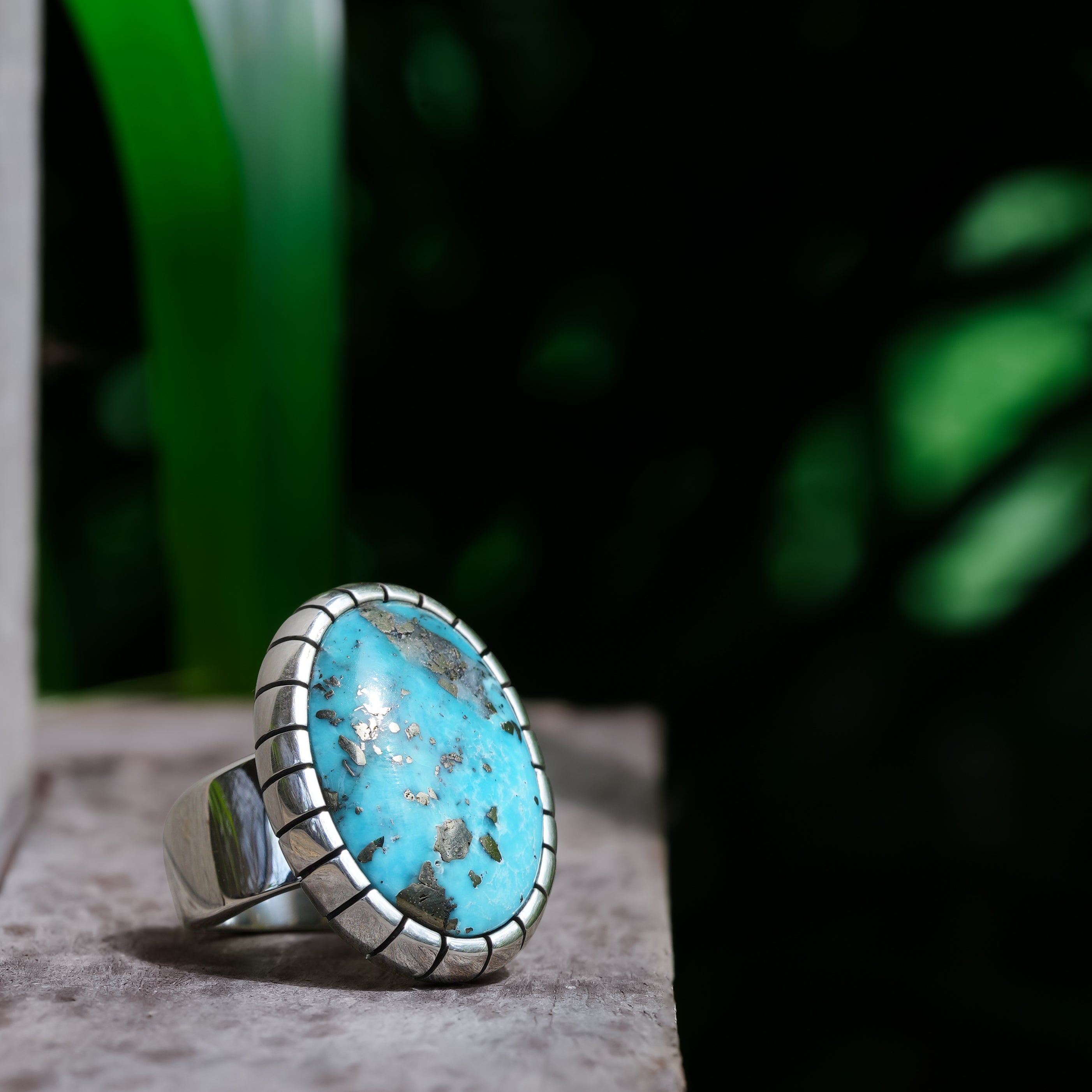 Anillo de turquesa persa Starborn en plata de ley