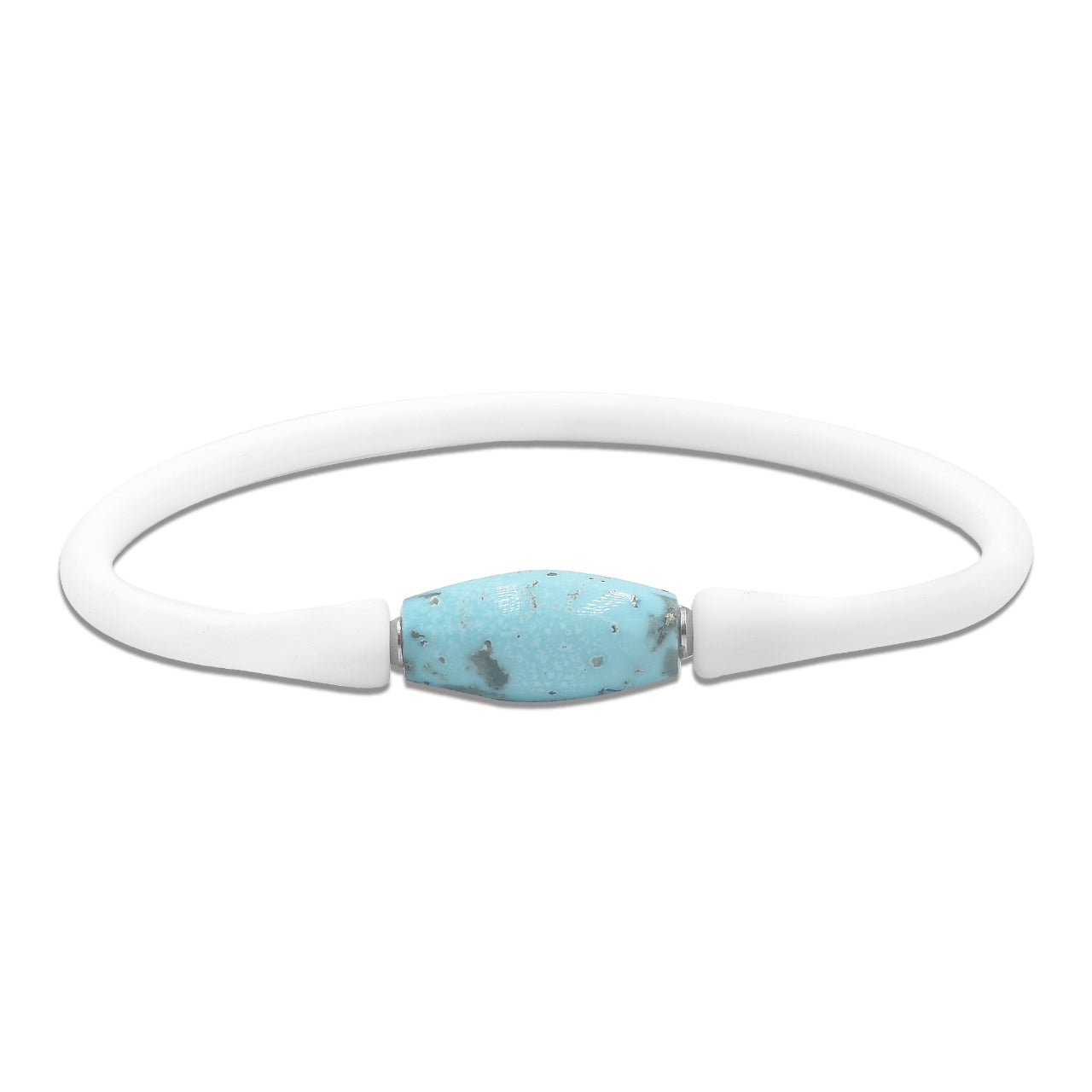 Pulsera de silicona con cuentas de tambor turquesa persa