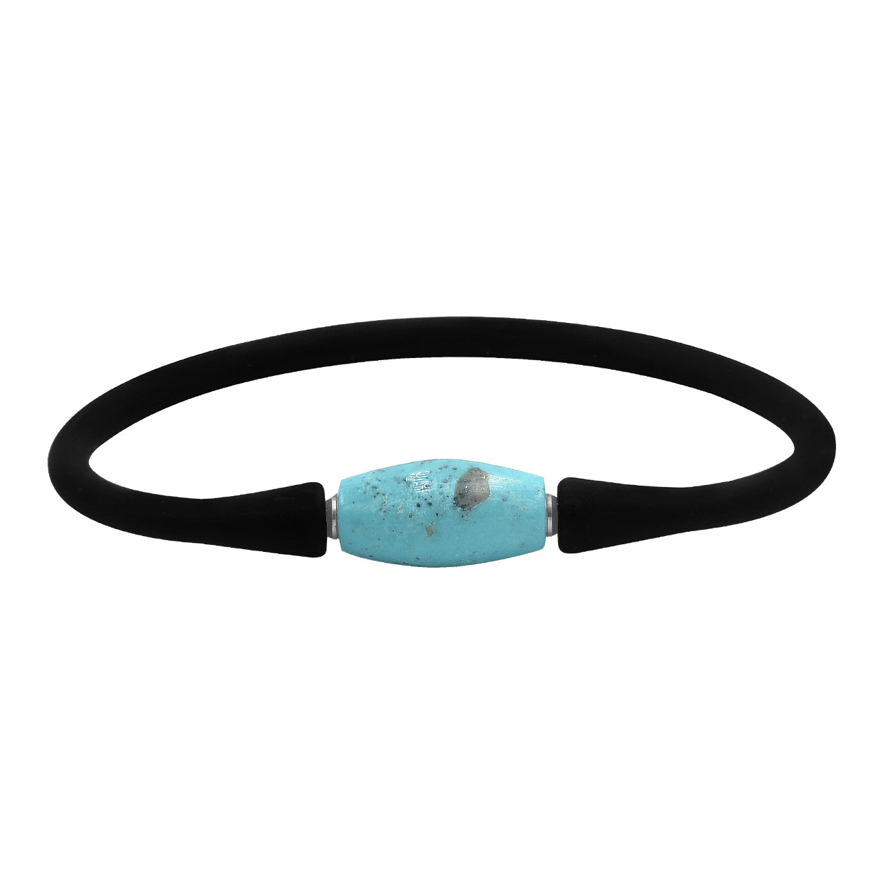 Persian Turquoise Drum Bead Silicone Bracelet