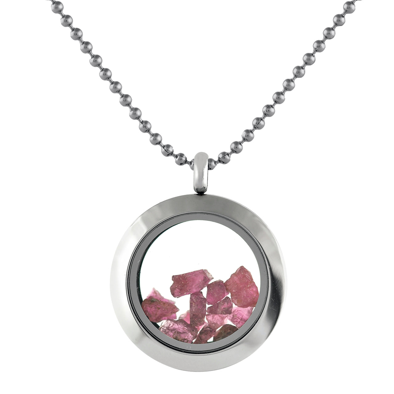 Starborn Gemstone Window Pendant Necklace in Stainless Steel