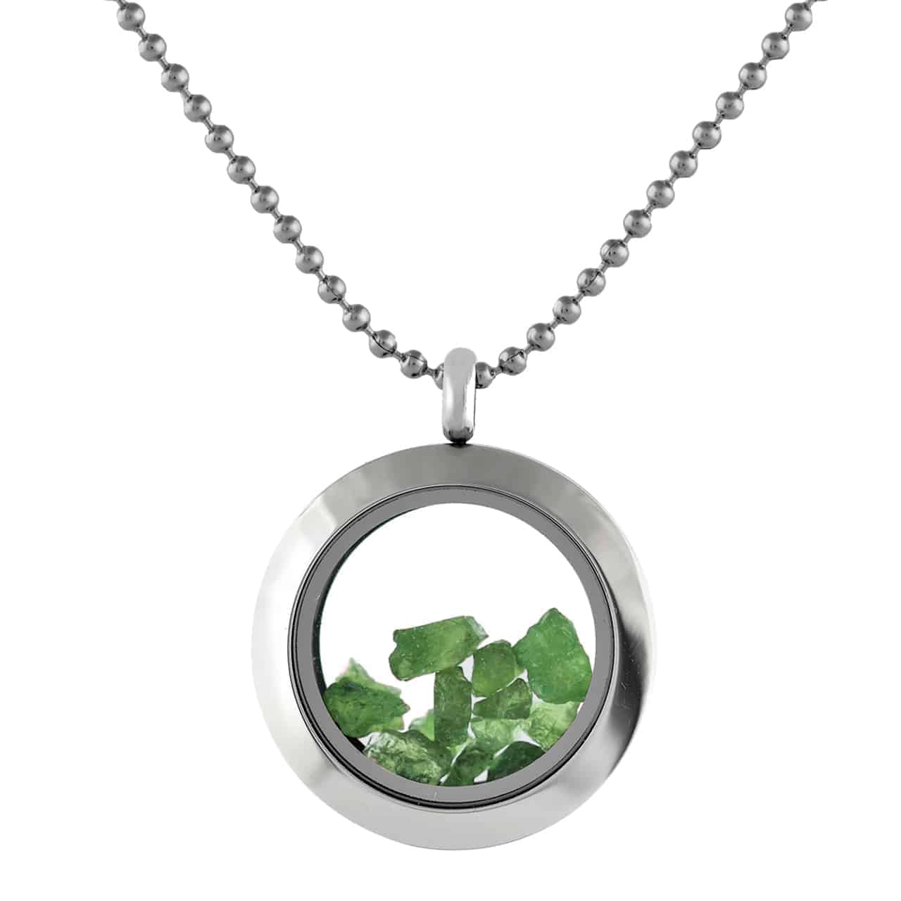 Collar con colgante de ventana de turmalina Starborn en acero inoxidable