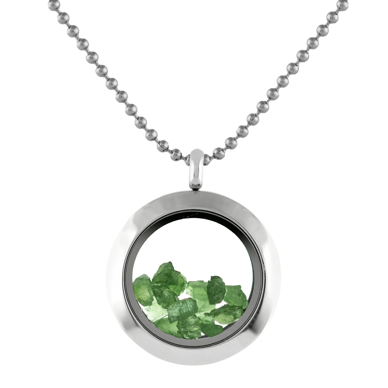 Collar con colgante de ventana de turmalina Starborn en acero inoxidable