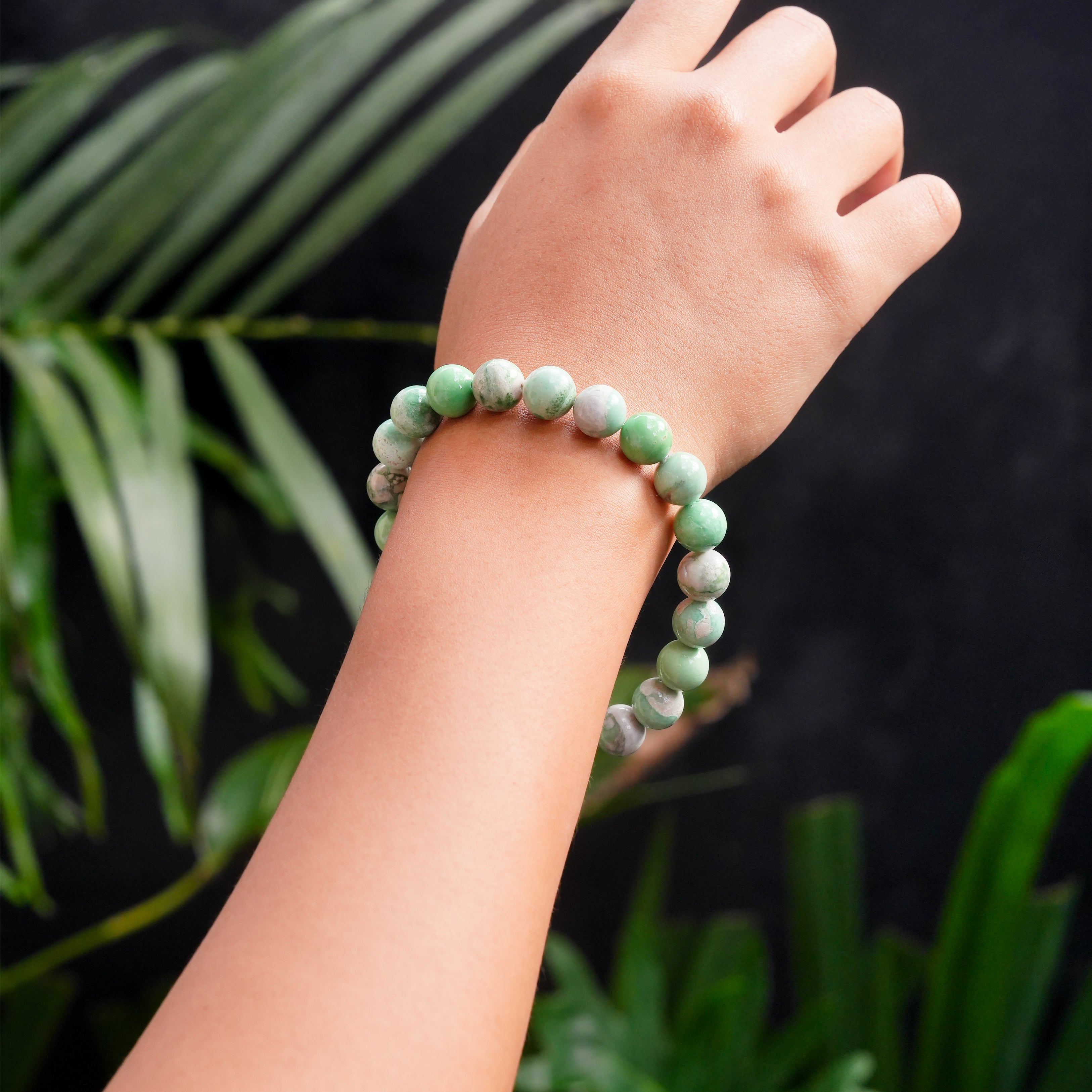 Starborn Variscite Elastic Beaded Bracelet