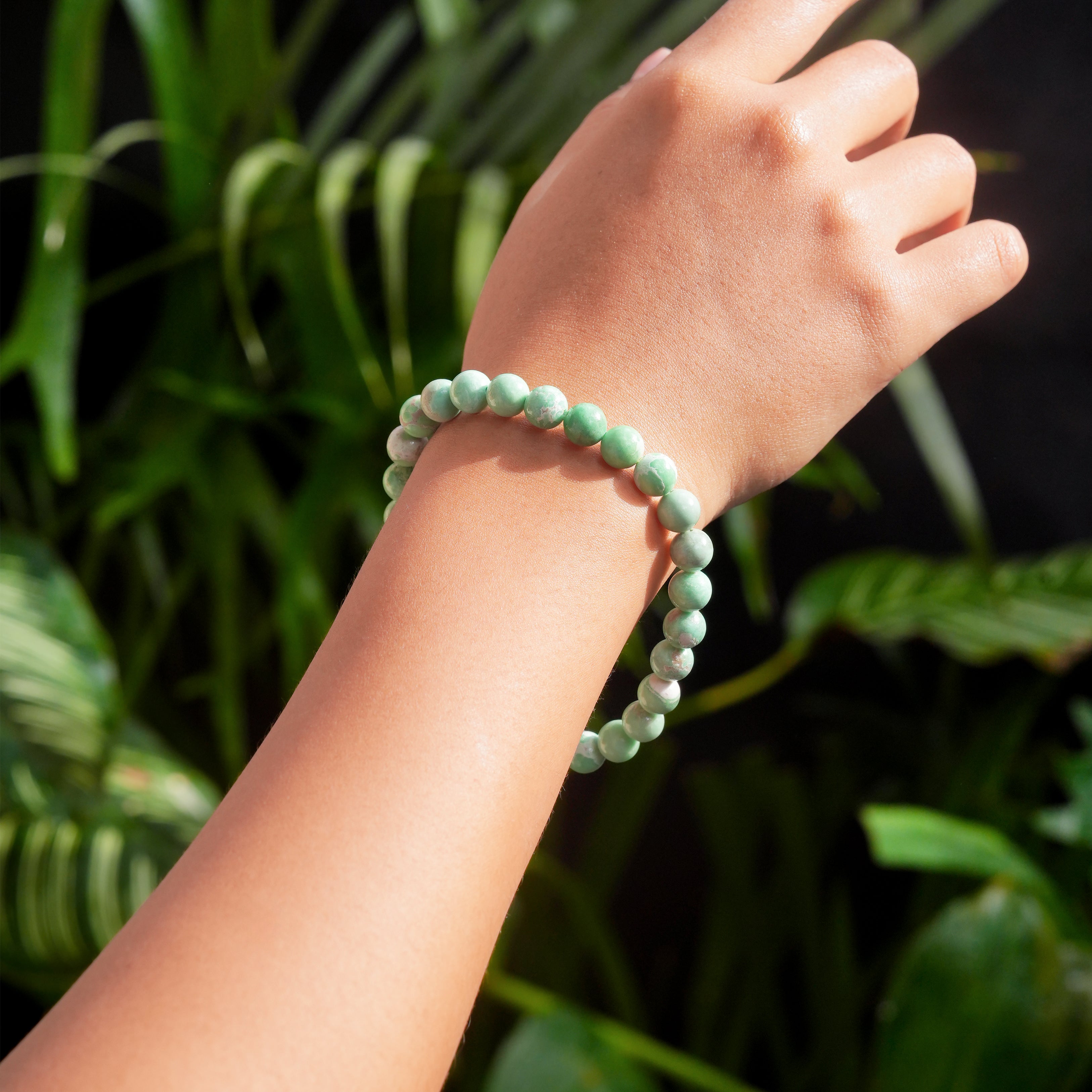 Starborn Variscite Elastic Beaded Bracelet
