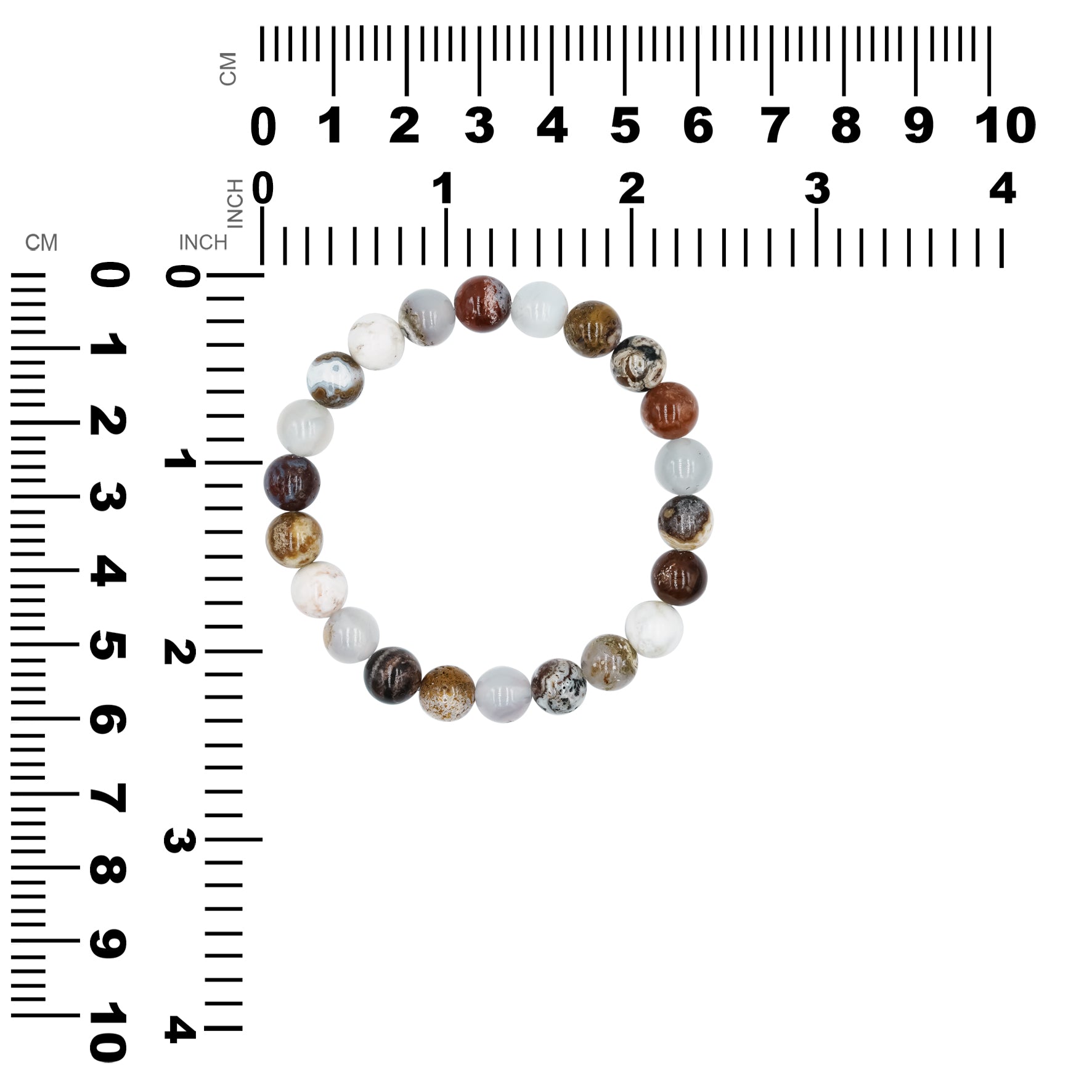 Starborn Pulsera elástica con cuentas de ágata de calcedonia del valle verde Arizona de 8 mm