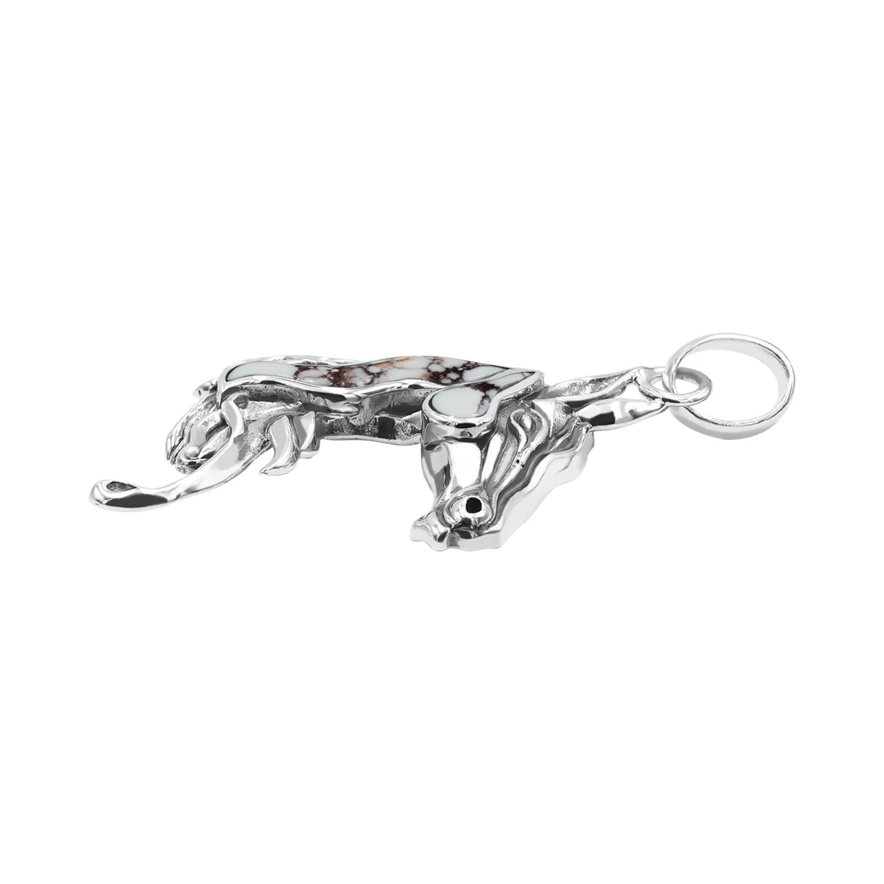 Starborn Horse Head Pendant with Wild Horse Inlay in Sterling Silver