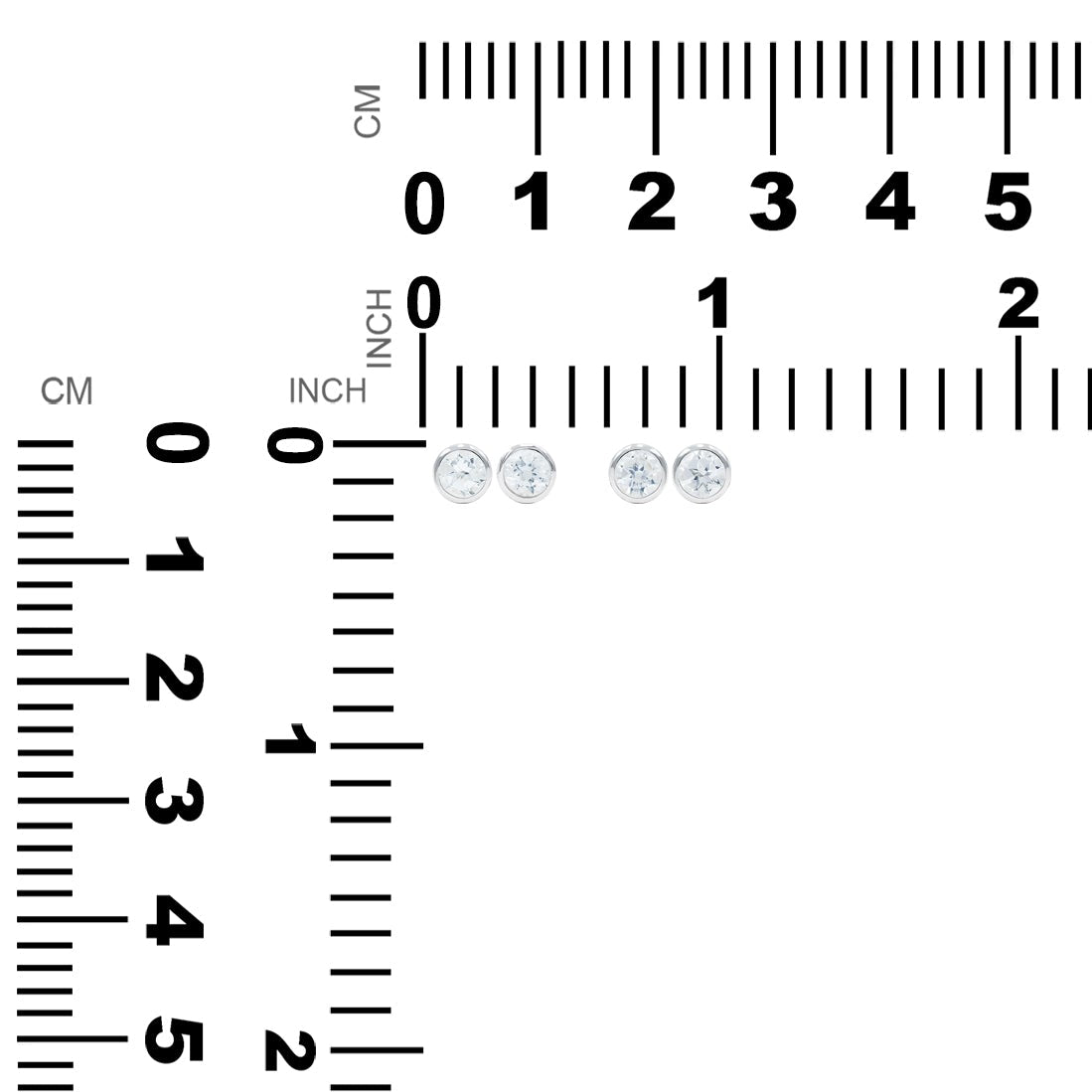 Starborn Round Faceted 4mm Bezel Style Post Earrings in Sterling Silver