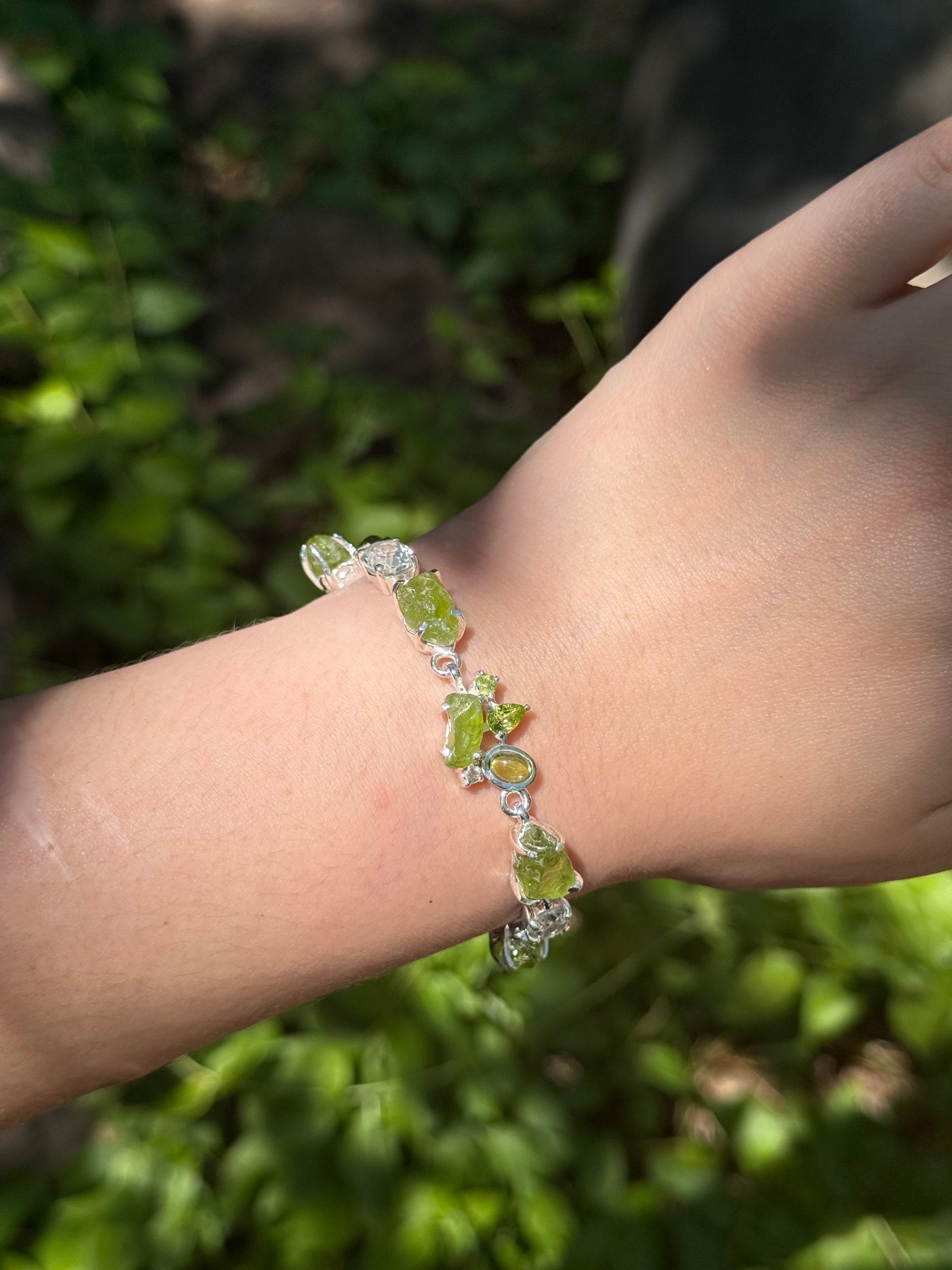 Starborn Peridot Bracelet in Sterling Silver