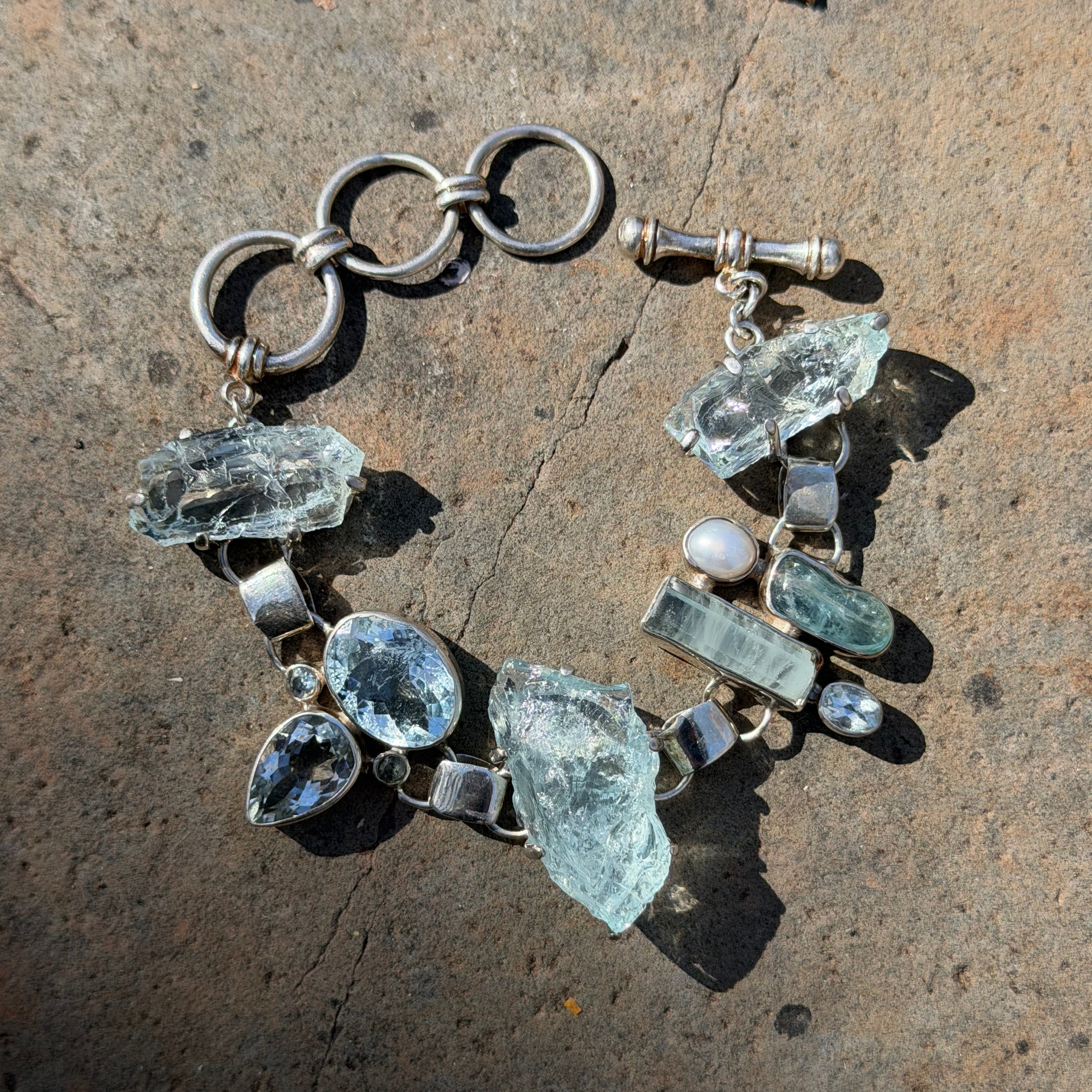 Starborn Aquamarine Bracelet in Sterling Silver