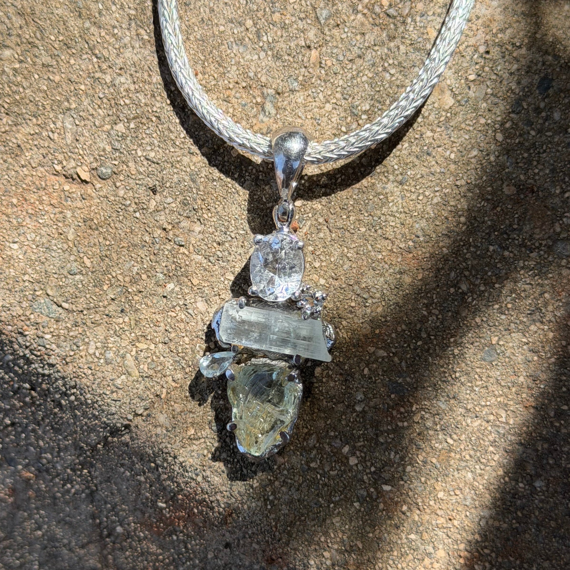 Starborn Aquamarine Pendant in Sterling Silver