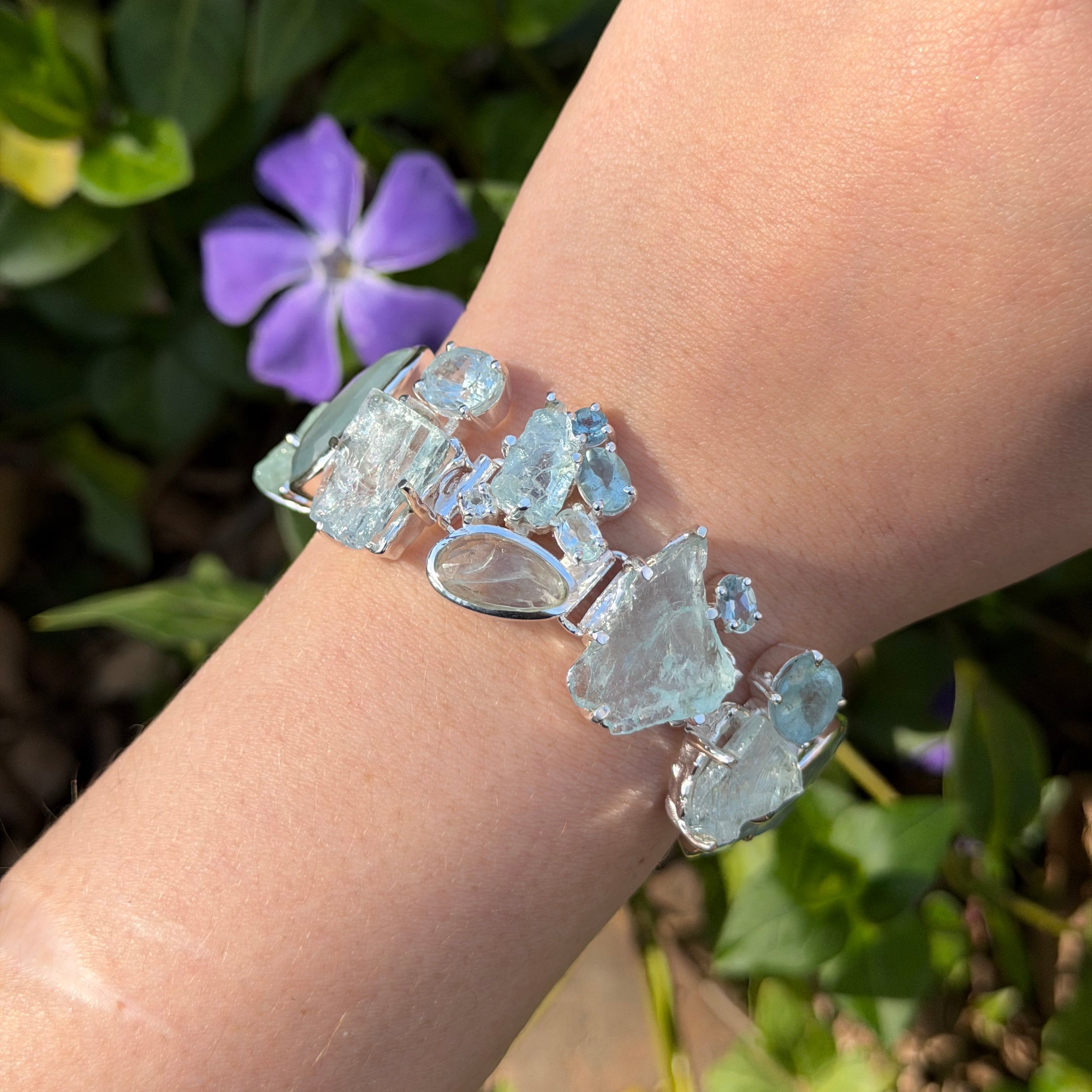Starborn Aquamarine Bracelet in Sterling Silver
