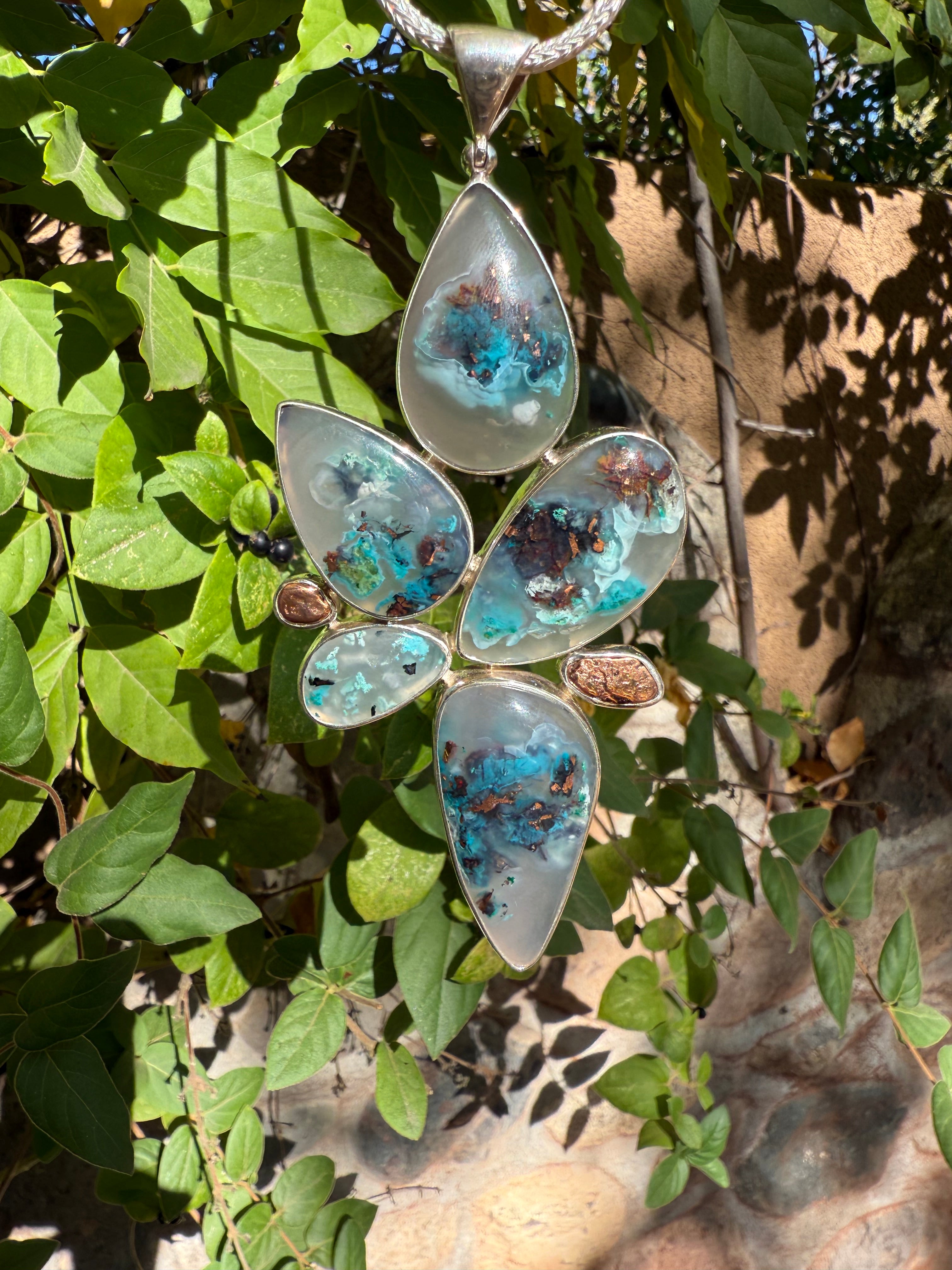 Starborn Confetti Chalcedony Pendant in Sterling Silver