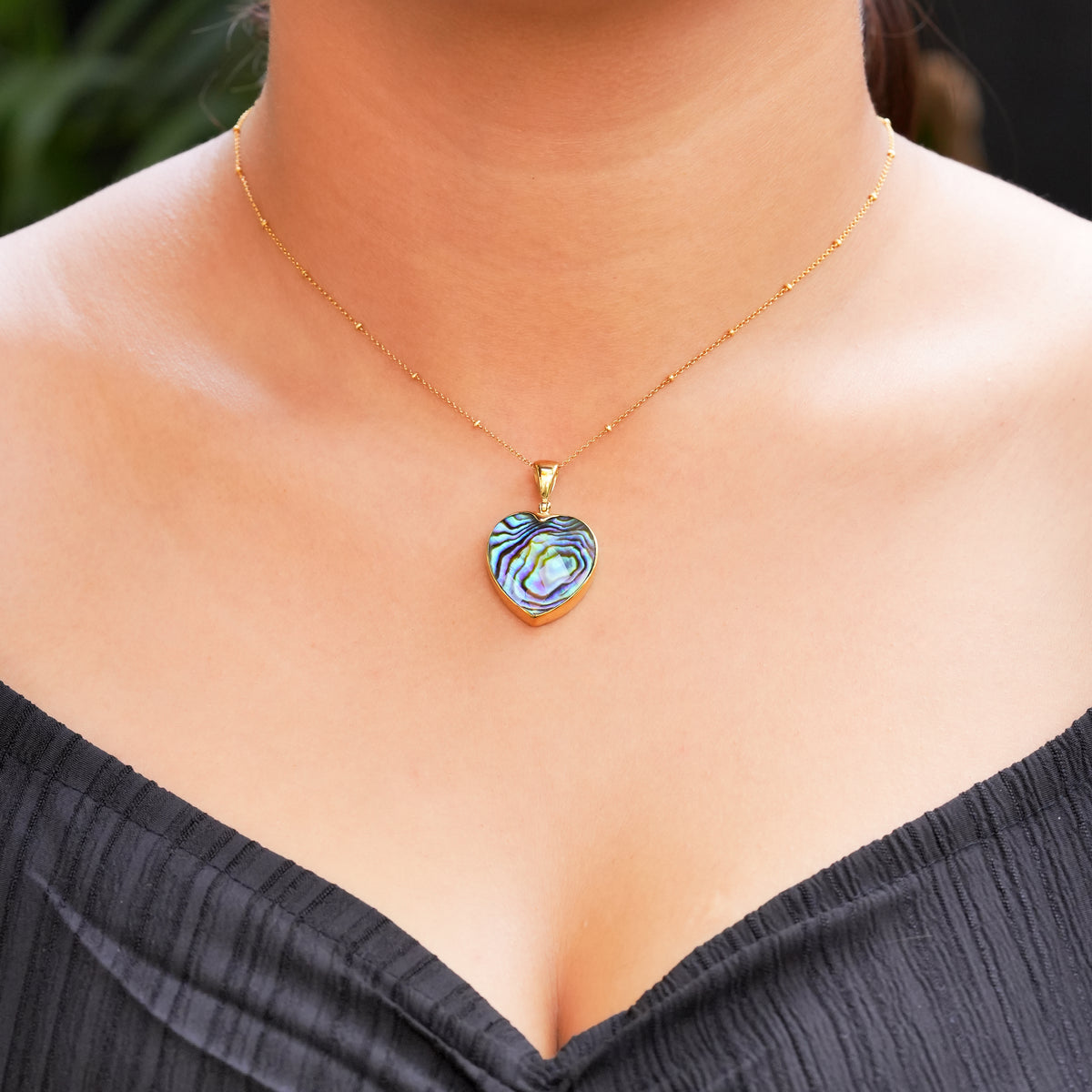 Starborn Faceted Abalone Shell Pendant with Quartz Doublet in Nordic Gold