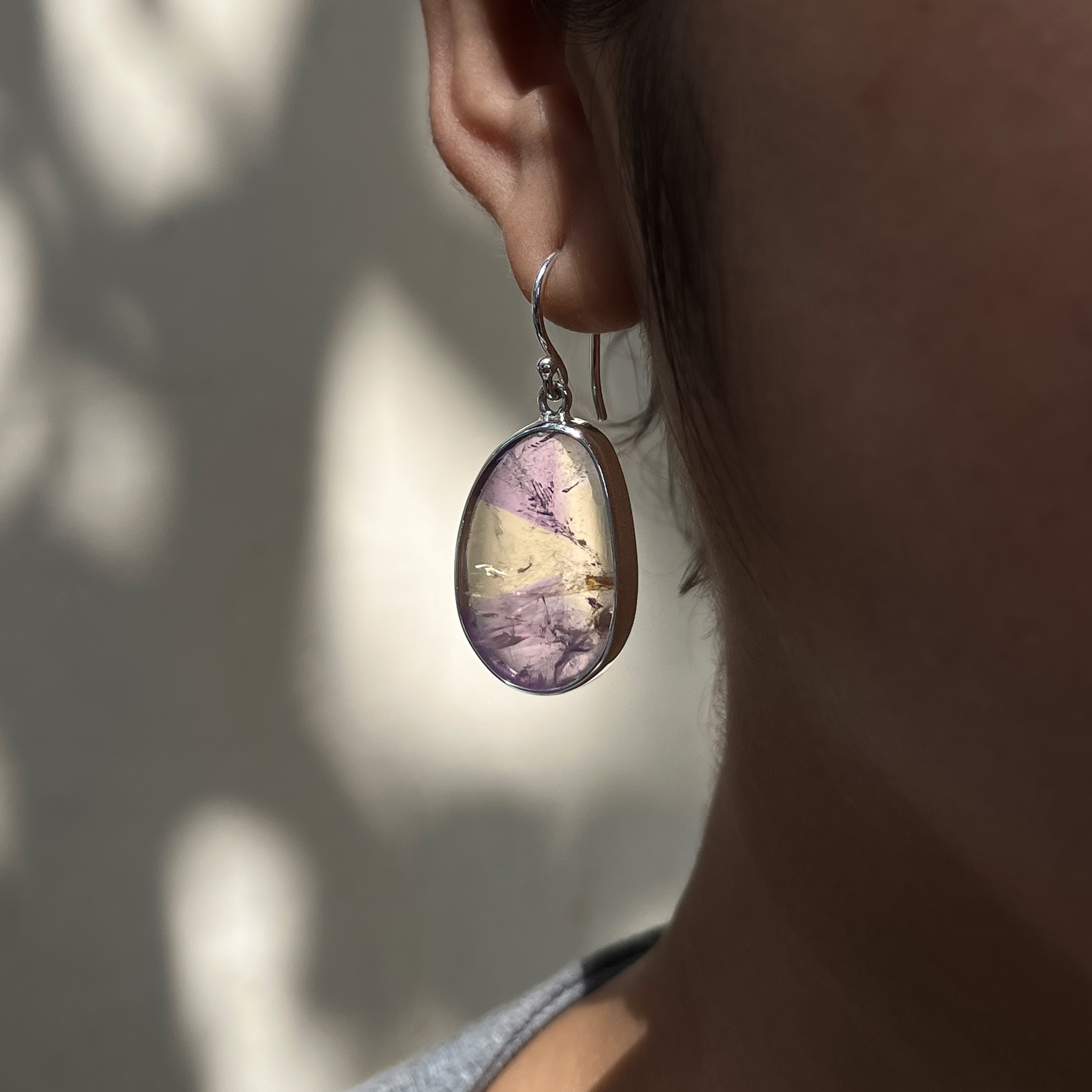 Starborn Ametrine Freeform Dangle Earring in Fine Sterling Silver - 1 Piece