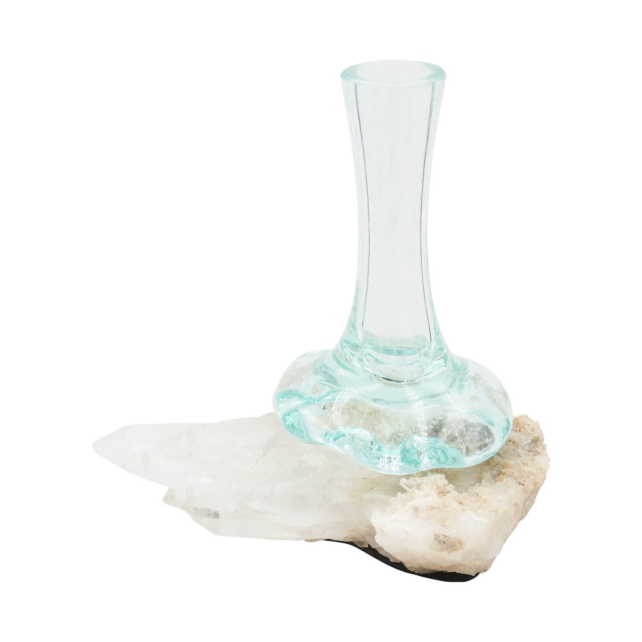 Starborn Handblown Molten Glass Vase on Brazilian Quartz