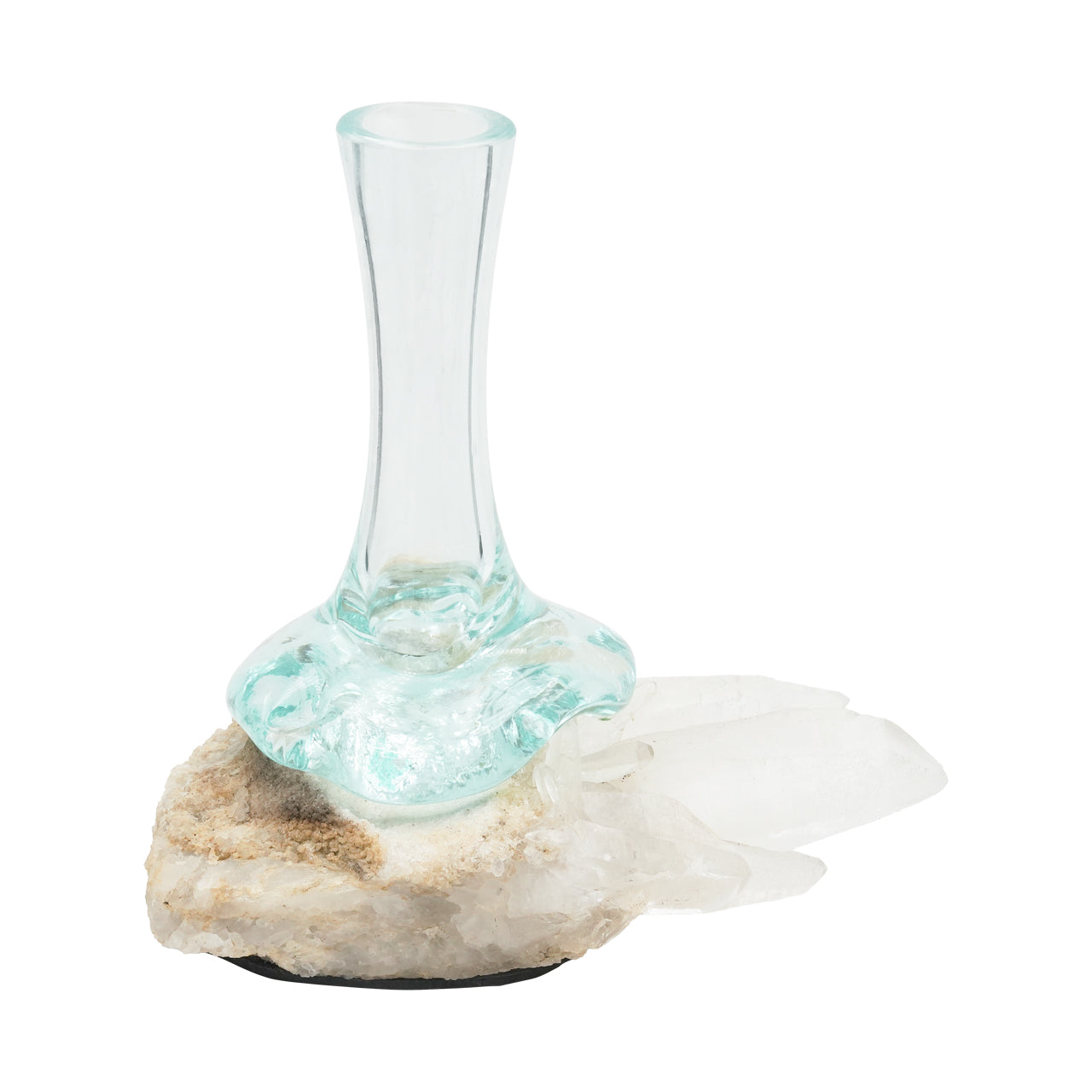 Starborn Handblown Molten Glass Vase on Brazilian Quartz