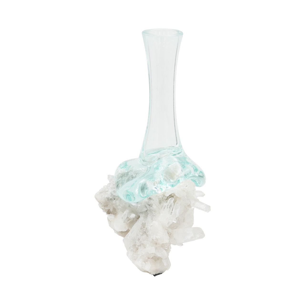 Starborn Handblown Molten Glass Vase on Brazilian Quartz