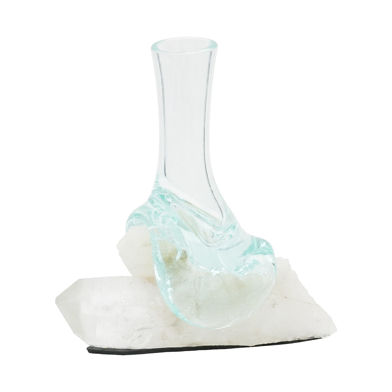 Starborn Handblown Molten Glass Vase on Brazilian Quartz